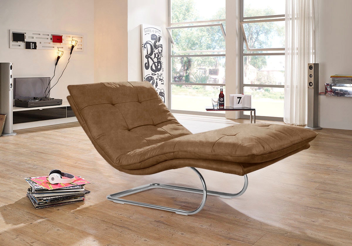 W.SCHILLIG Relaxliege »daily dreams«, in Waffelkissen-Optik, wahlweise mit Motor, Freischwingergestell