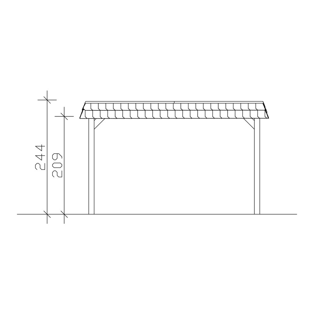 Skanholz Einzelcarport »Spreewald«, Fichtenholz, 342 cm, grün