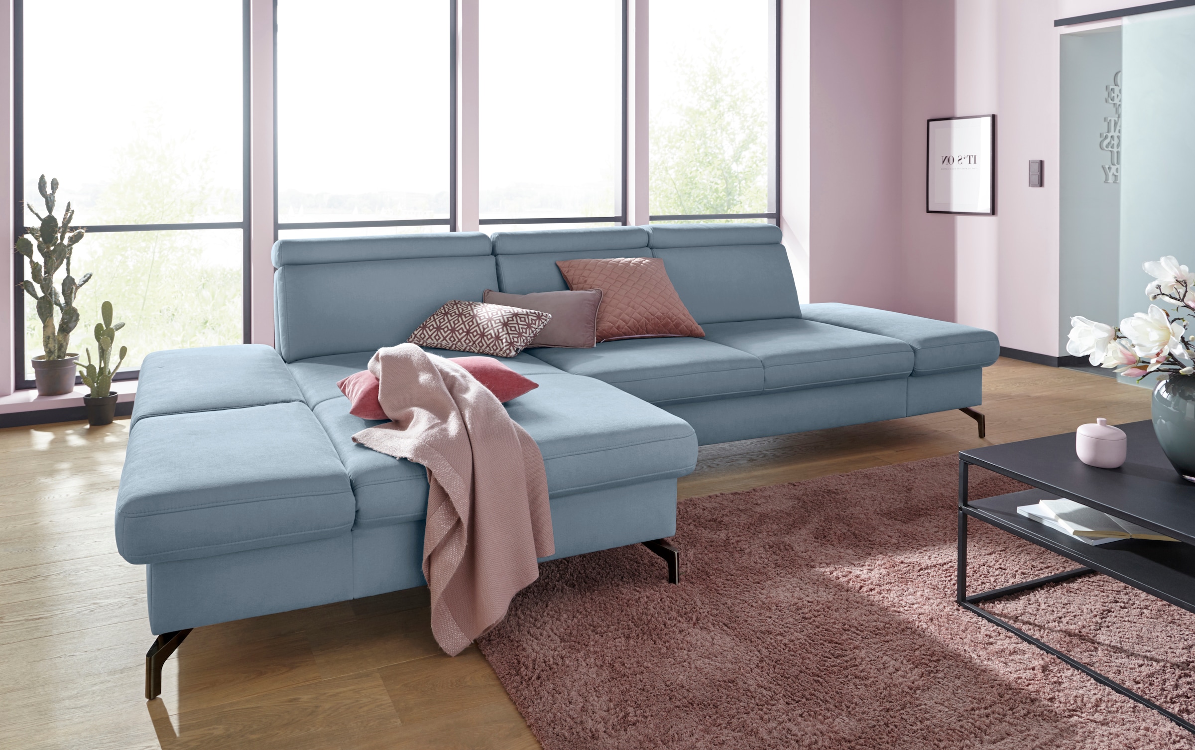sit&more Ecksofa »Brisbane L-Form«, Fußhöhe 12 cm, inklusive Sitztiefen-, A günstig online kaufen