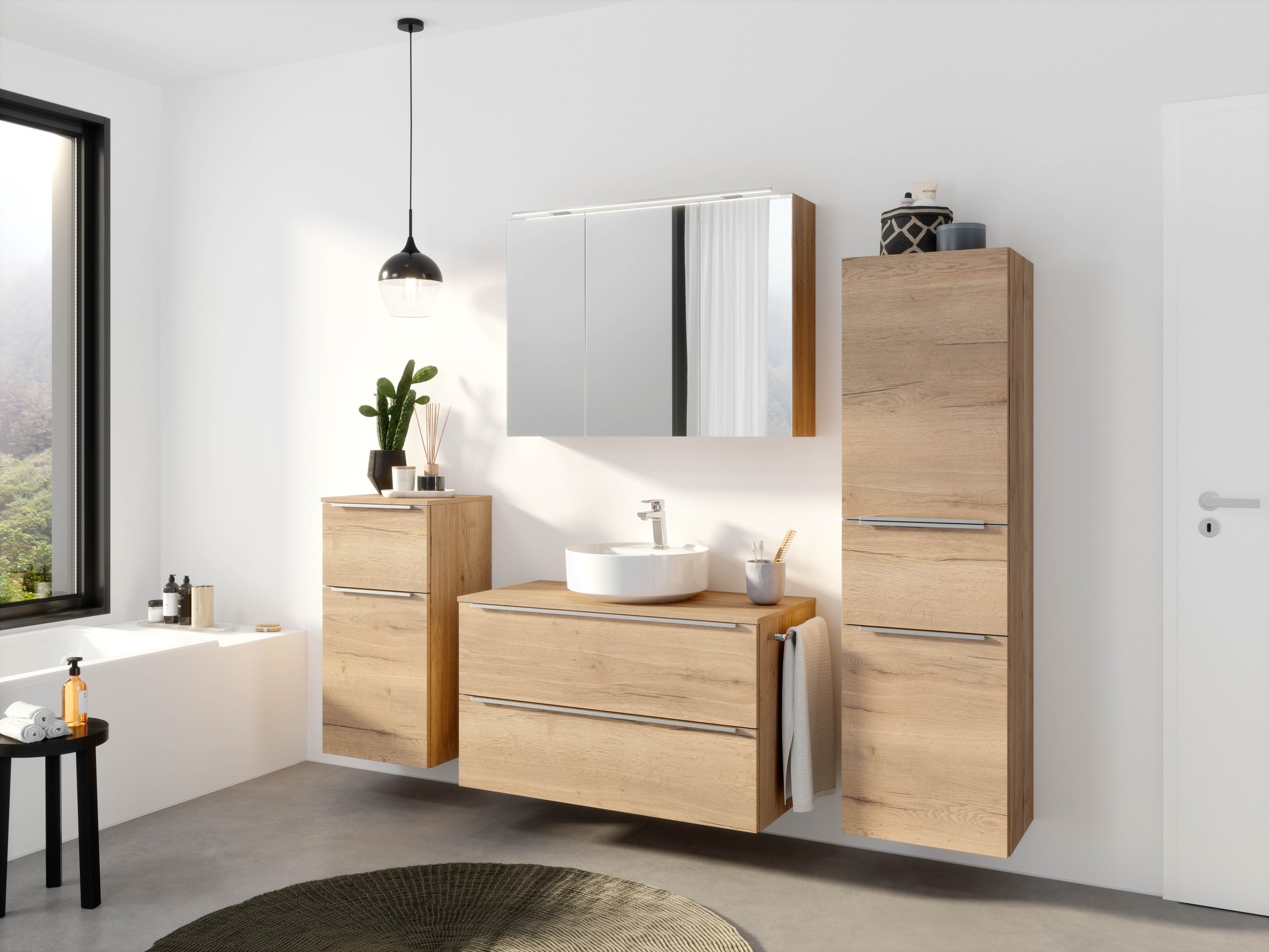 nobilia® Badmöbel-Set »Alvene« vormontiert, mit Soft-Close, 2 Stk. tlg. günstig online kaufen