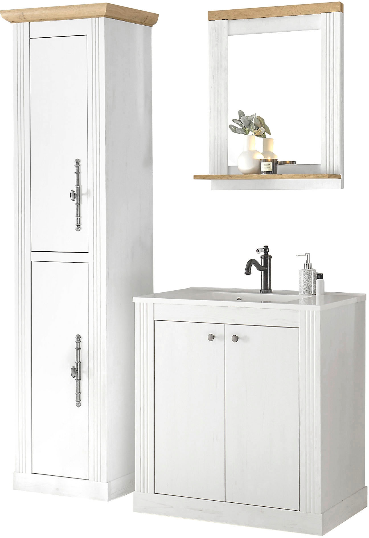 Home affaire Badmöbel-Set »WESTMINSTER, Bad im Landhausstil, 3-teiliges Bad günstig online kaufen