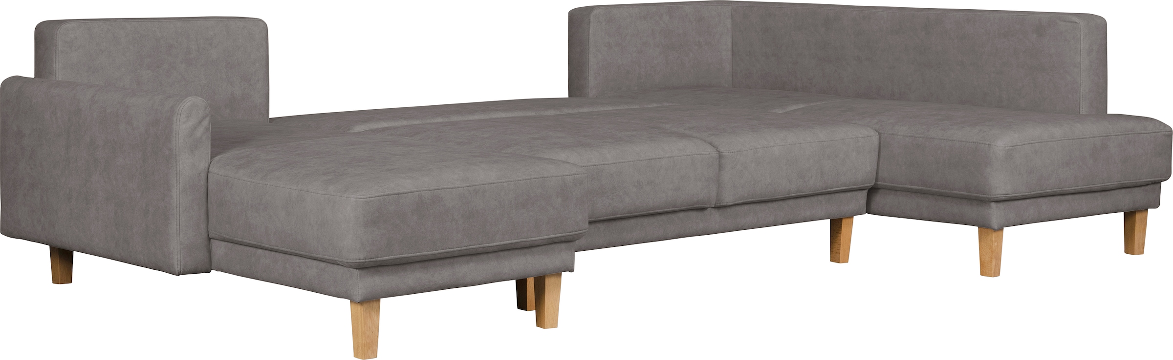 Home affaire Wohnlandschaft »TRIPLO U-Form wahlweise mit Schlaffunktion, B/T/H: 310/192/90 cm«, Schlafsofa, auch mit Bettkasten, Steppung im Rückenkissen