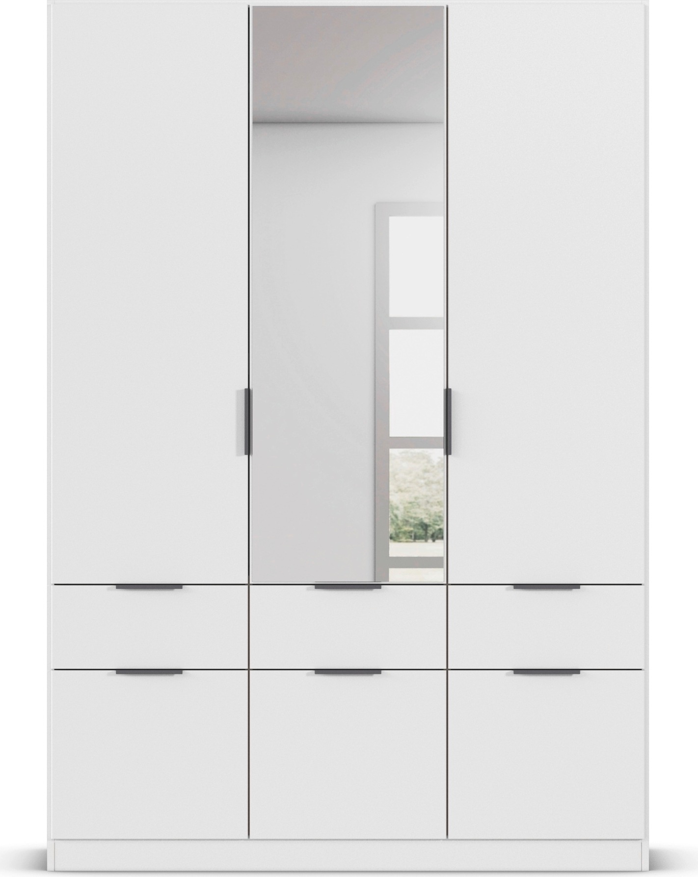 rauch Kleiderschrank »Kleiderschrank Schrank Garderobe Wäscheschrank DUNDEE«, (mit 3 Griff-Varianten), Schubladen in zwei Höhen, optional mit Spiegel MADE IN GERMANY