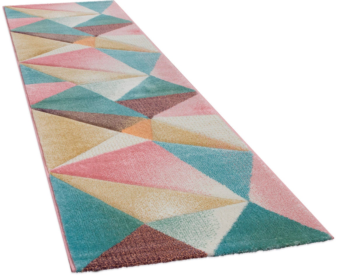 Paco Home Läufer »Kosy 310«, rechteckig, 15 mm Höhe, Teppich-Läufer, Kurzflor, modernes Design, Pastell-Farben