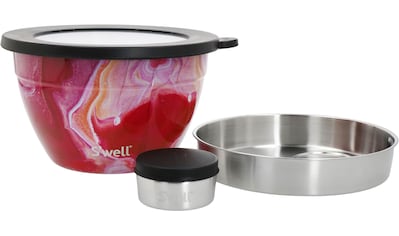 Salatschüssel »S'well Calacatta Gold Salad Bowl Kit, 1.9L«, 3 tlg., aus Edelstahl