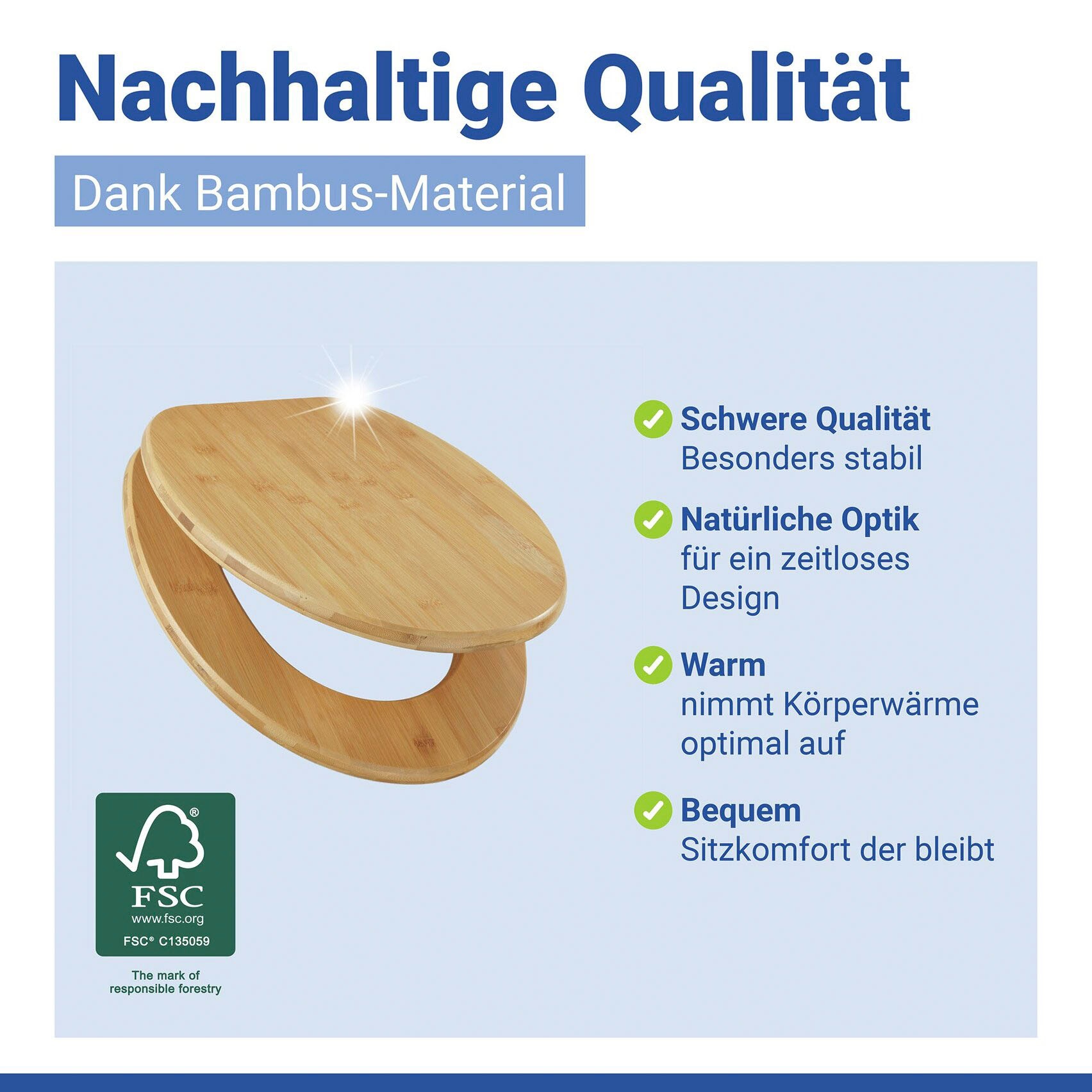 WENKO WC-Sitz »Bambus Dunkel« 1 Stk. tlg.