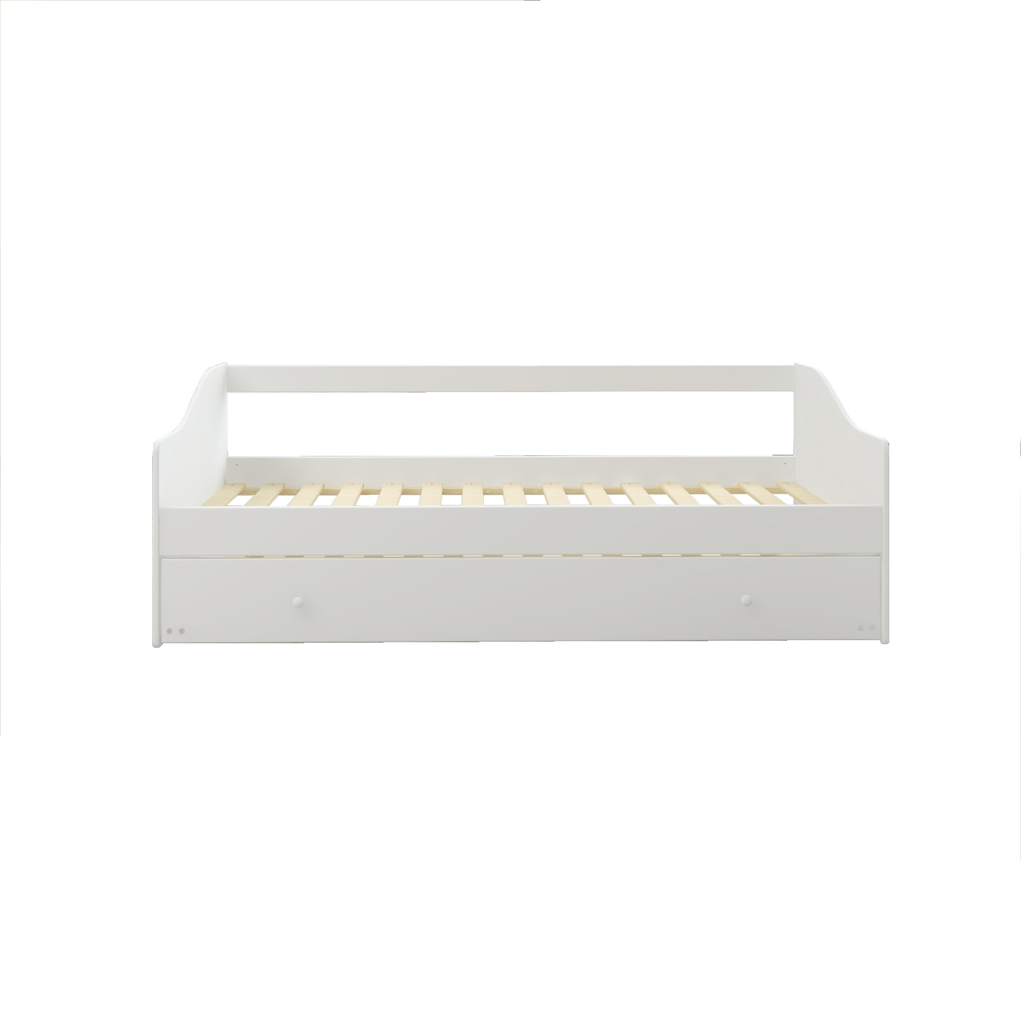Home affaire Daybett »Arlo, inklusive 2 Matratzen + Lattenroste, Jugendbett, Gästebett,«, (Set, 5 tlg., Daybett inklusive 2-ter Schafgelegenheit, 2 Lattenroste, 2 Matratzen), 2 Schlafplätze, als Sofa nutzbar, Komplettbett