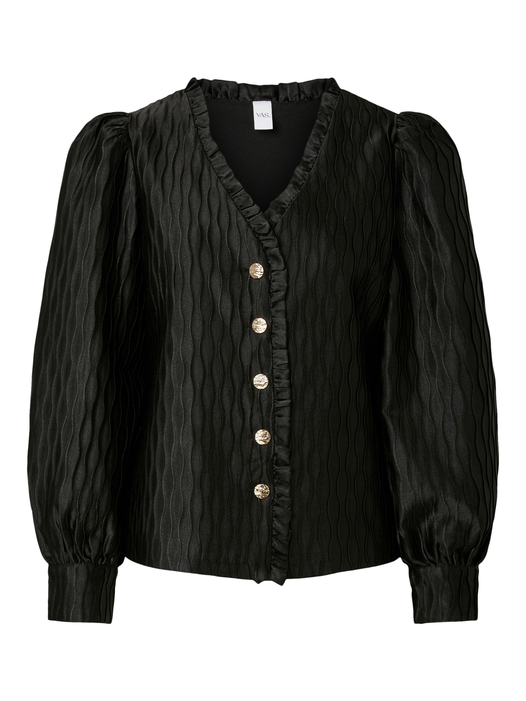 Y.A.S Langarmbluse »YASRIPPLE LS V-NECK SHIRT S. NOOS« Polyester