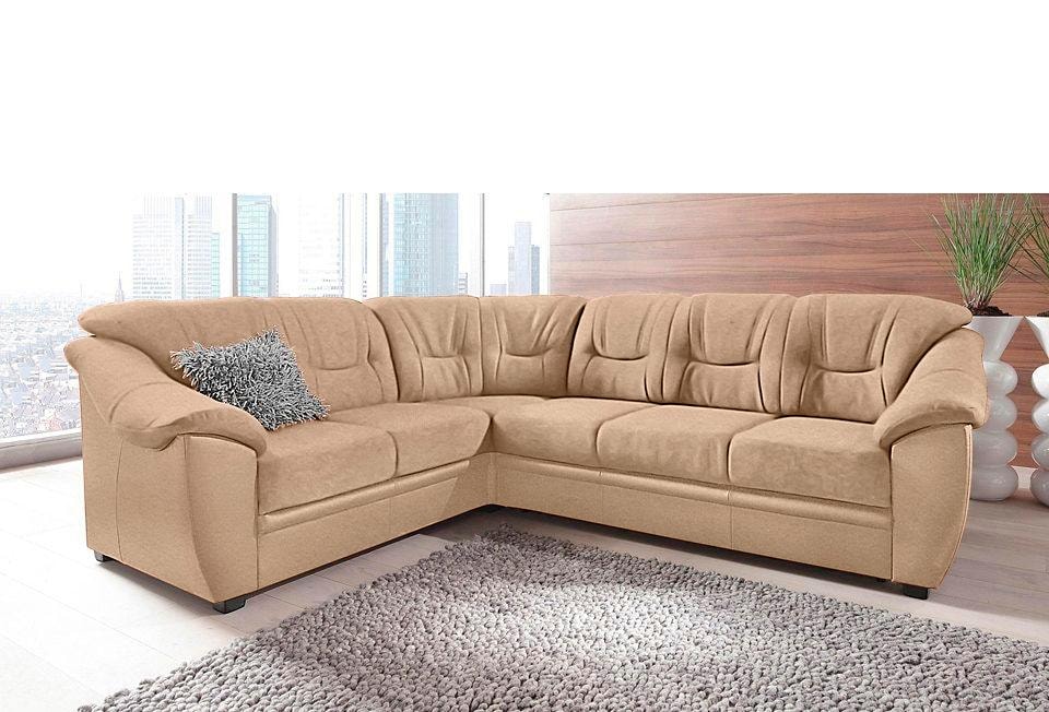 sit&more Ecksofa »Savona L-Form, B: 262 cm« optional Bettfunktion, Federker günstig online kaufen