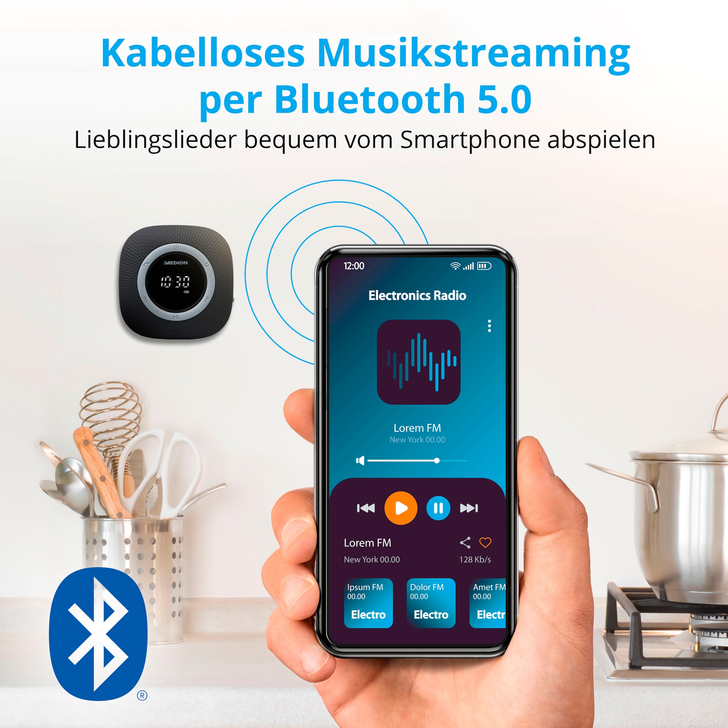 Medion® Digitalradio (DAB+) »LIFE® P66096 (MD 43881) Dusch-«, (Bluetooth UKW mit RDS 3 W)
