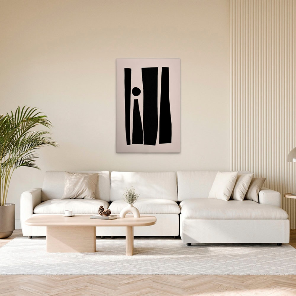 A.S. Création Leinwandbild »Abstract 1 - Wandbild Creme Schwarz Keilrahmen günstig online kaufen