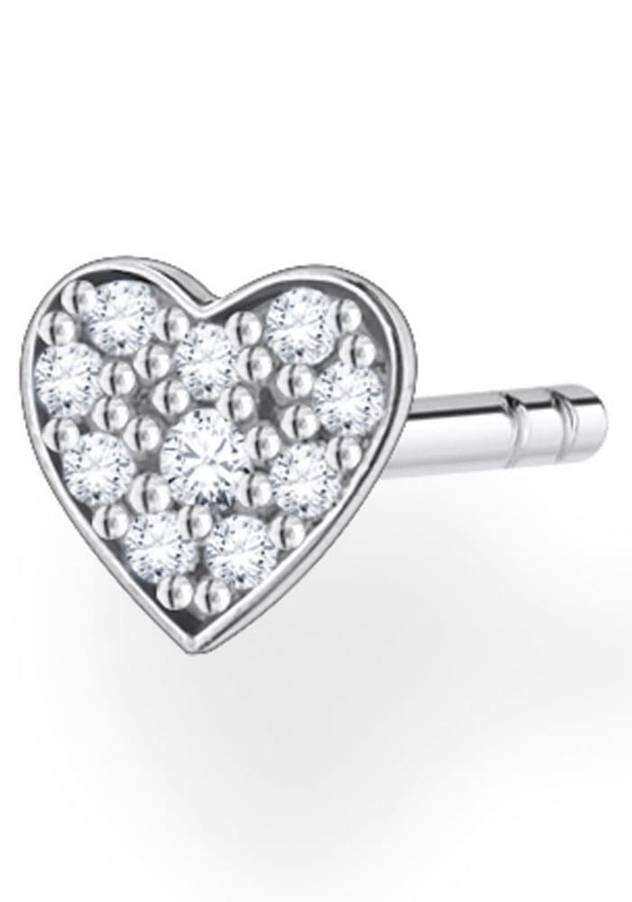 THOMAS SABO Single-Ohrstecker »Herz pavé silber, H2145-051-14«, mit Zirkonia (synth.)
