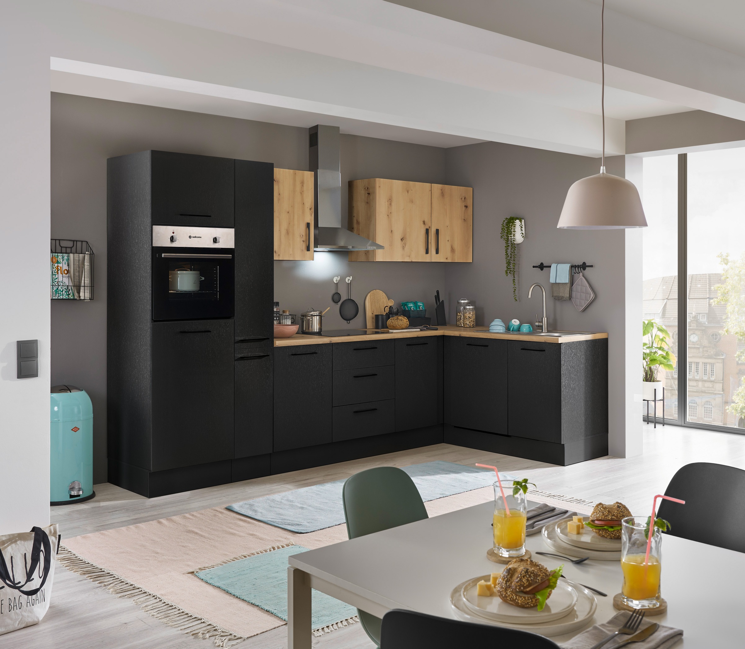 BASIC by Balculina Winkelküche »Turin«, Stellbreite 310x175 cm, wahlweise mit E-Geräten