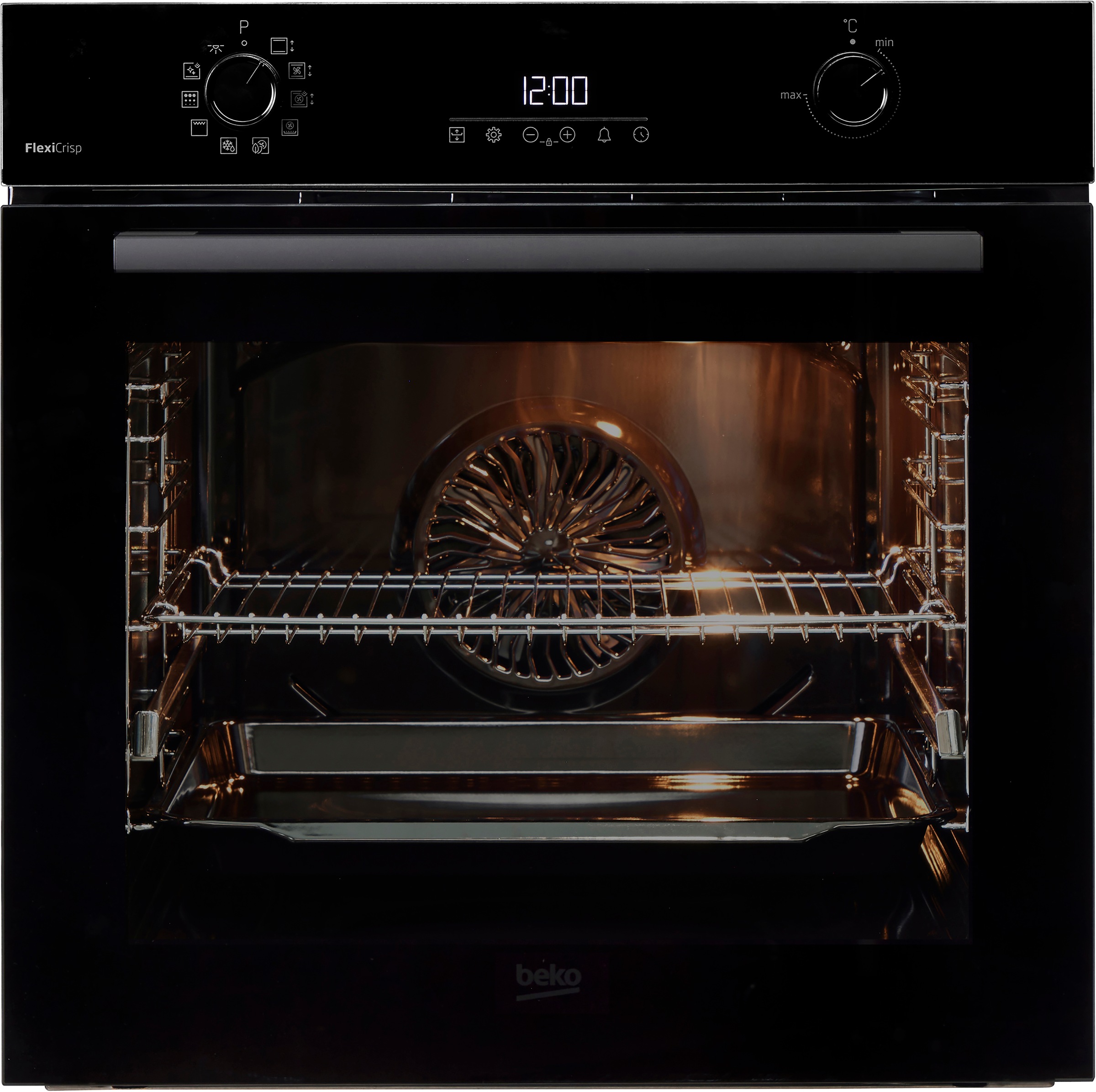 BEKO Einbaubackofen »BCBIS17300BMPF« mit 1-fach-Teleskopauszug mit SteamShine Dampf für knusprige Kruste & fluffiges Inneres dank SteamAdd