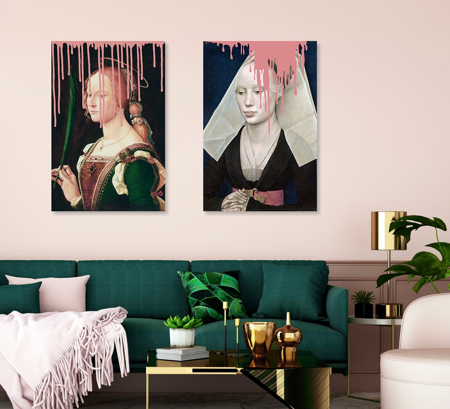 queence Acrylglasbild »Frau mit Farbklecks«, Kunst-Gemälde-Frau-Bilder von günstig online kaufen