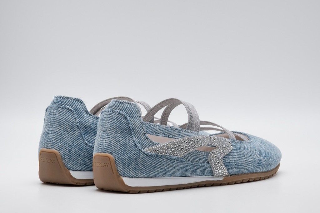 Replay Sneaker Ballerinas  Slipper, Sommerschuh, Schlupfschuh mit seitlichen Strasssteinchen