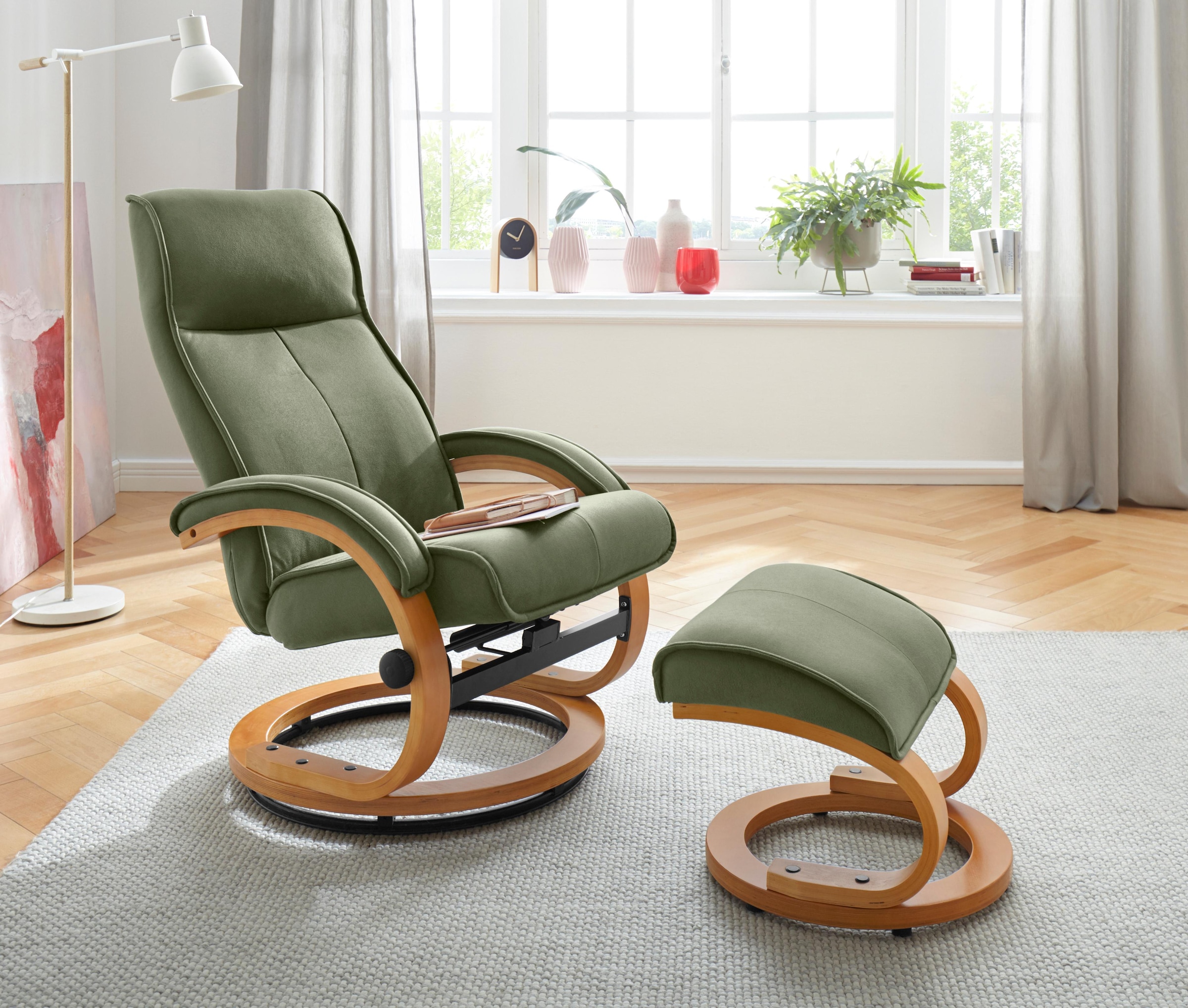 Relaxsessel aus bestellen Bezug »Lille«, Sitzhöhe Luxus-Microfaser INOSIGN cm 46 online weichem und Holzgestell,