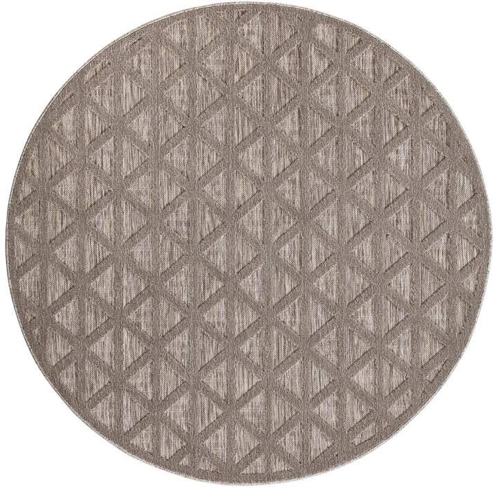 Carpet City Teppich »In-& Outdoorteppich Santorini 446, 3D-Effekt, Geo-Muster«, rund, 5 mm Höhe, Wetterfest & UV-beständig für Terrasse, Balkon, Küche, Flur