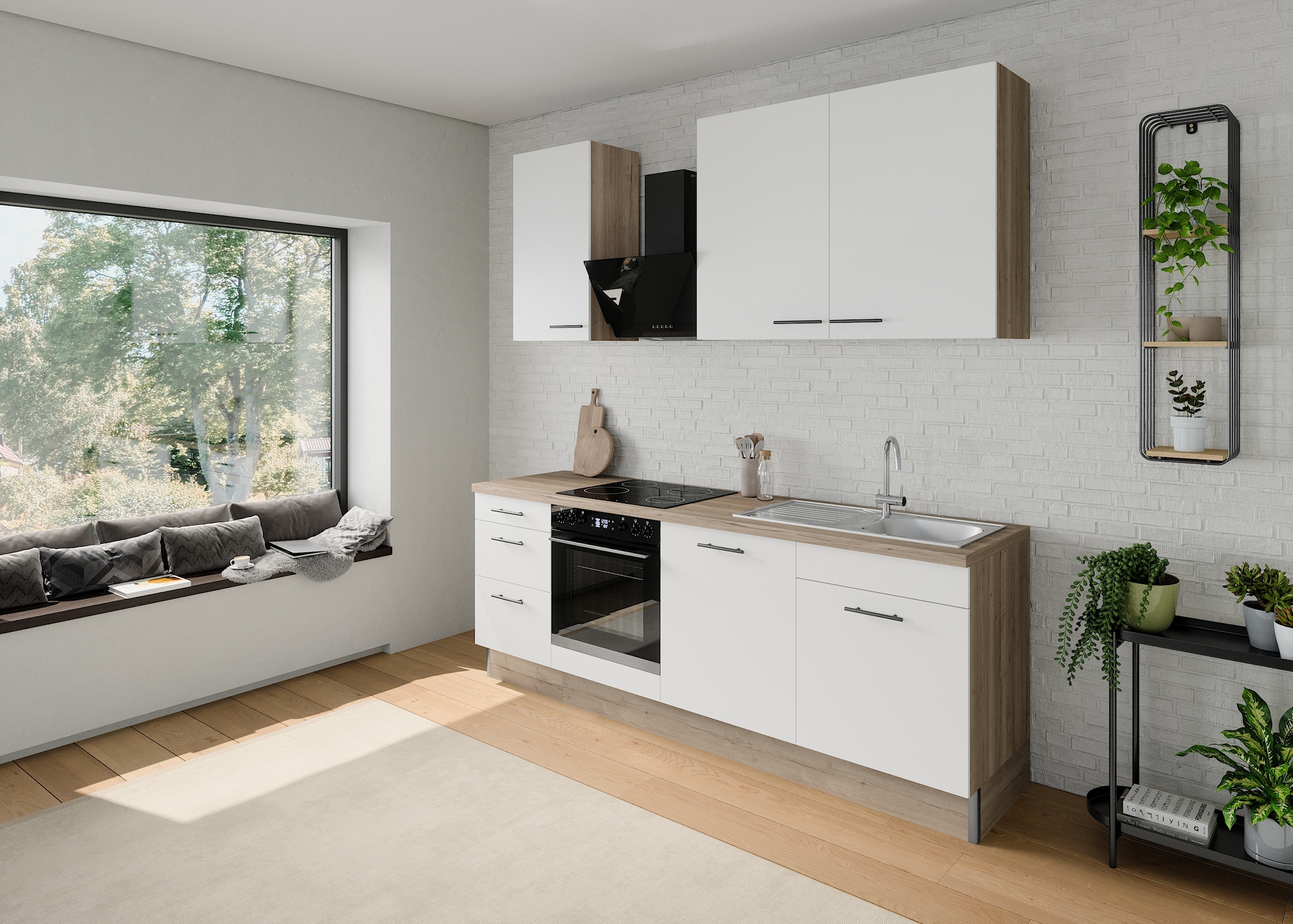 OPTIFIT Küchenzeile »Fiona«, Breite 230 cm, mit Hanseatic-E-Geräten in Premium oder Basic