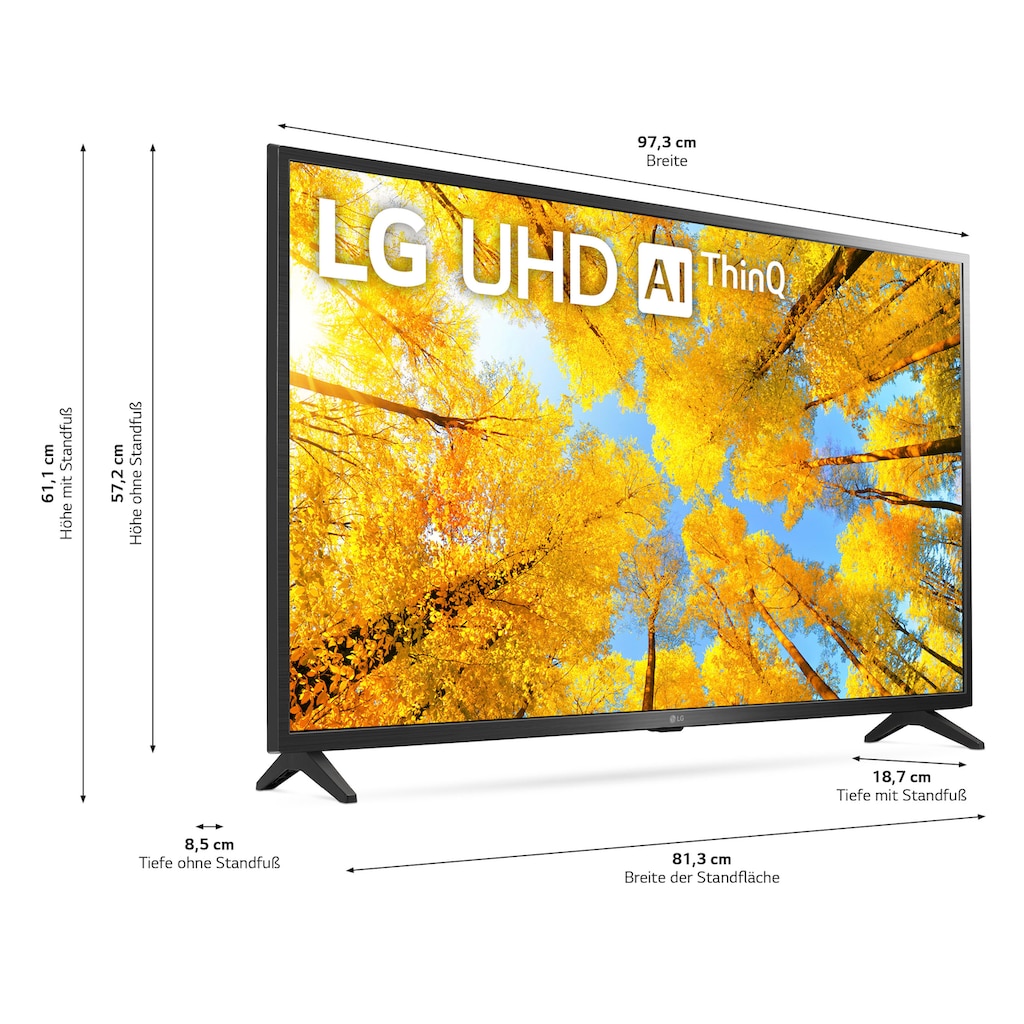 LG LED-Fernseher »43UQ75009LF«, 108 cm/43 Zoll, 4K Ultra HD, Smart-TV, α5 Gen5 4K AI-Prozessor,Direct LED,HDR10 Pro und HLG,Sprachassistenten