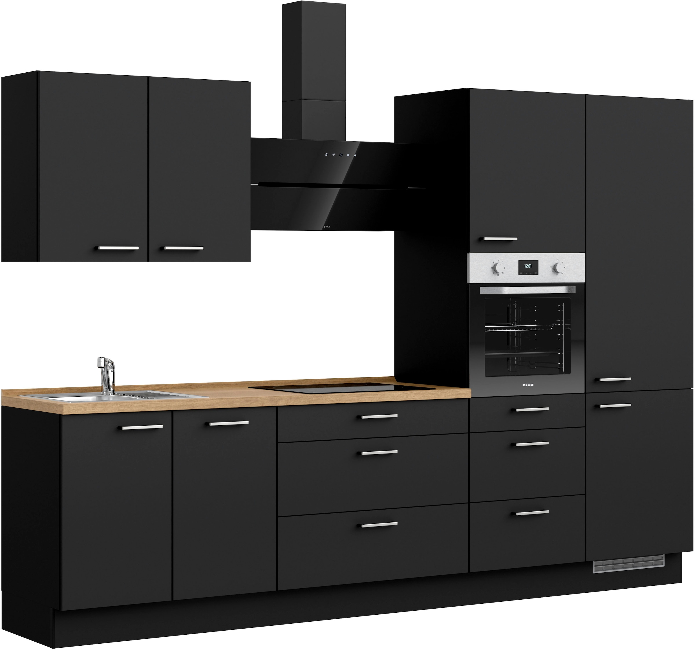 nobilia® Küchenzeile »"Touch II"«, vormontiert, Ausrichtung wählbar, Breite 300 cm, wahlw. mit E-Geräten
