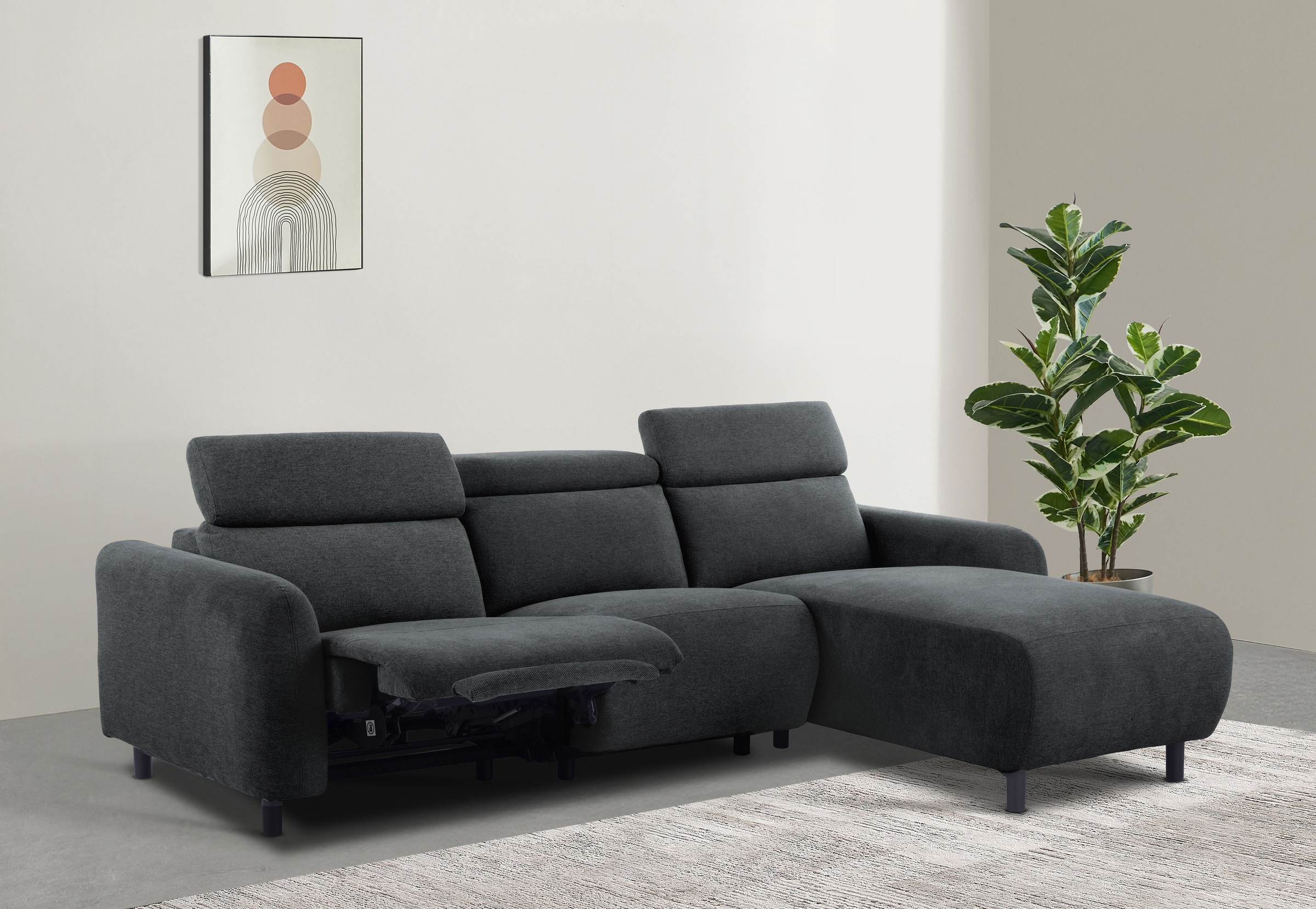 Home affaire Ecksofa »SKAANE Struktur, L-Form, 274 cm, manuelle u. elektris günstig online kaufen