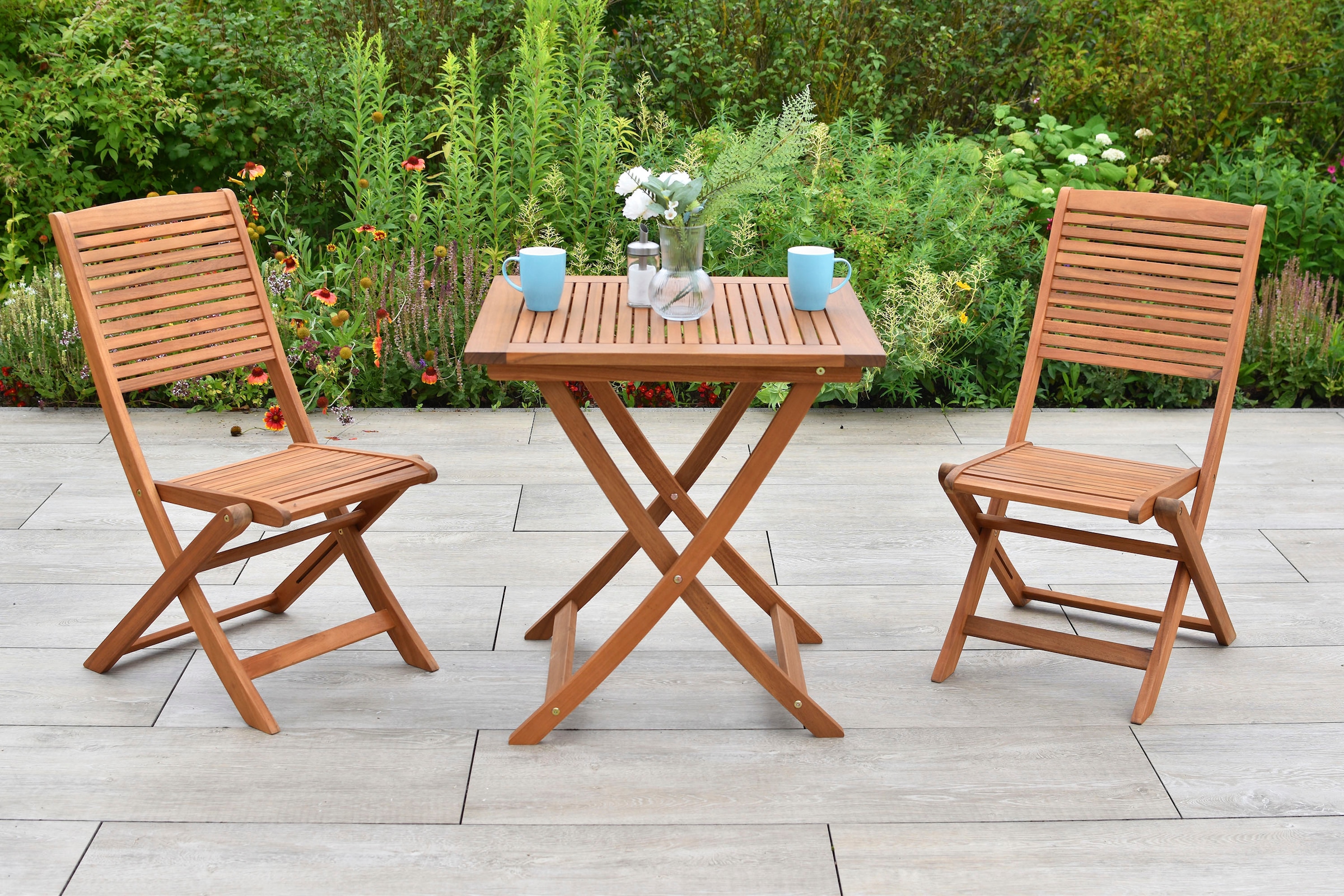 MERXX Balkonset »Bali« Set, 3 tlg. inkl. 2 Klappstühle, 1 Klapptisch