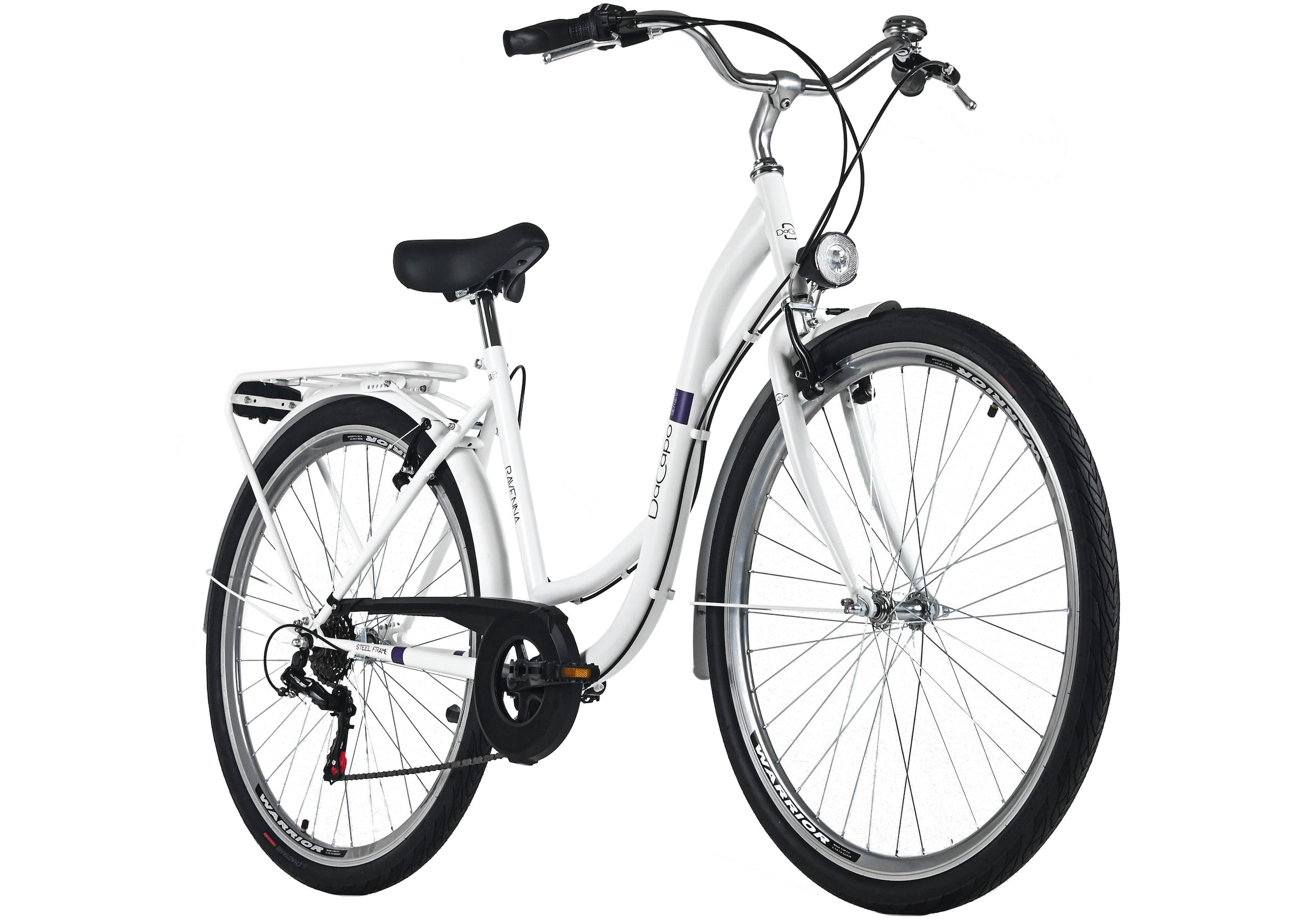 Dacapo Trekkingrad »Damen 28'' Ravenna 6 Weiß  6 Gänge RH 48 cm« 6 Gang Shimano Tourney Schaltwerk Kettenschaltung