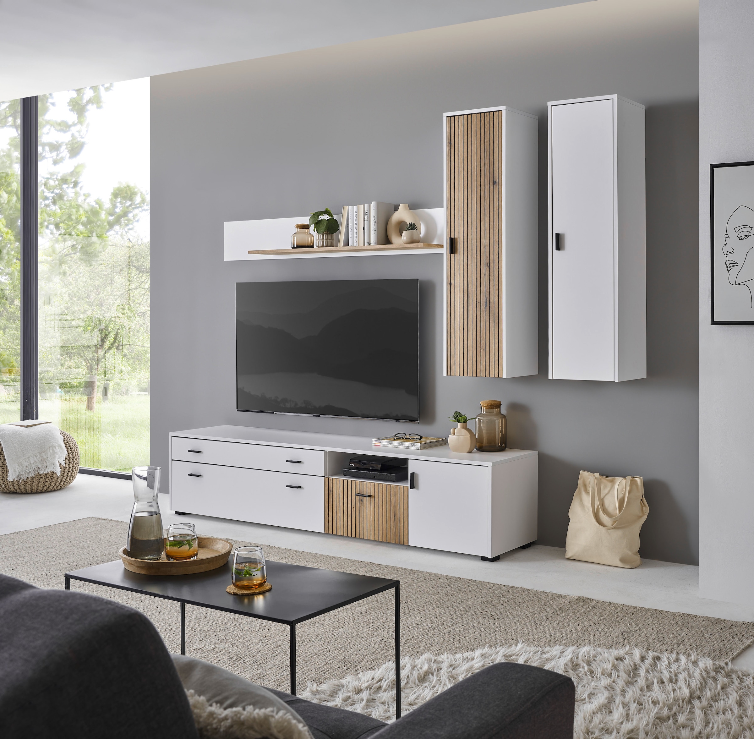 INOSIGN Hängeschrank »Hudson«, in moderner Trendfarbe, Griffe aus Metall (Schwarz), Höhe 120 cm