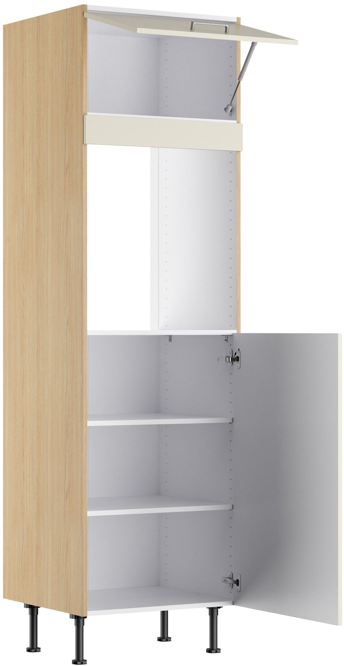 KOCHSTATION Backofenumbauschrank »KS-Lucy« Breite 60 cm, mit 1 Tür, 1 Klappe, Soft-Close, höhenverstellbare Füße