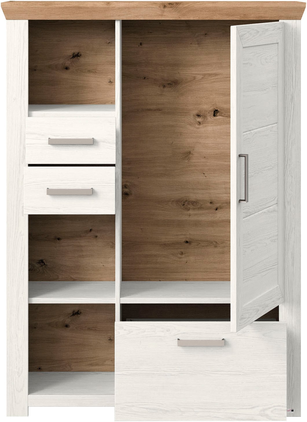 set one by Musterring Highboard »York«, Typ 25 und 26, in 3 Farbvarianten, Beleuchtung optional, Breite 105 cm
