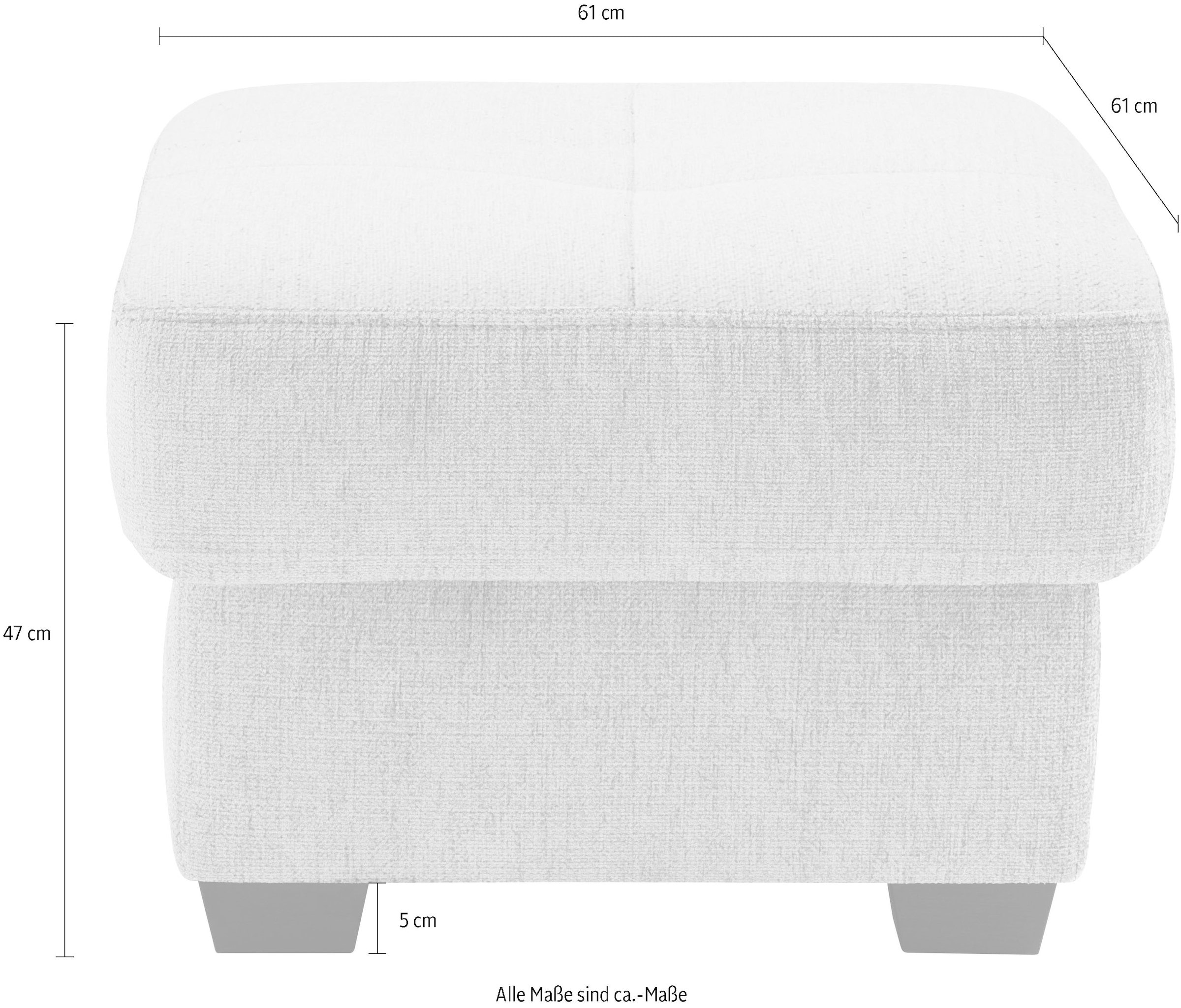 Mr. Couch Hocker »Pierre de Luxe«, (1 St.), Mit Boxpring-Taschenfederkern