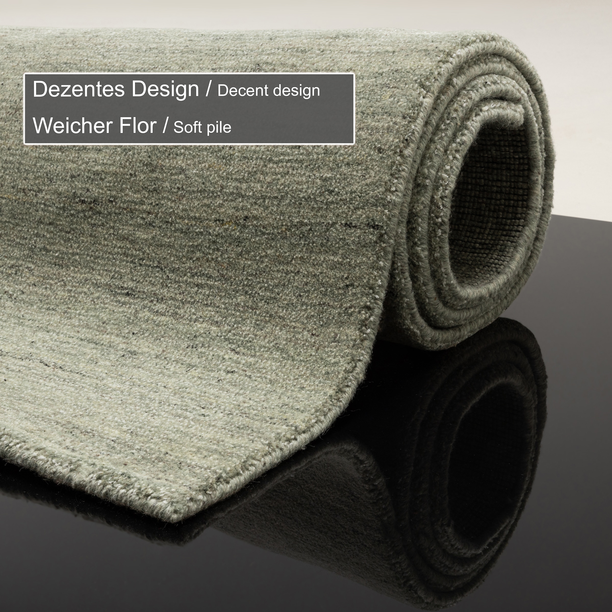 THEKO Teppich »San Diego« rechteckig 13 mm Höhe handgewebt, 60% Wolle, Knüpfoptik, meliert, leichter seidiger Glanz