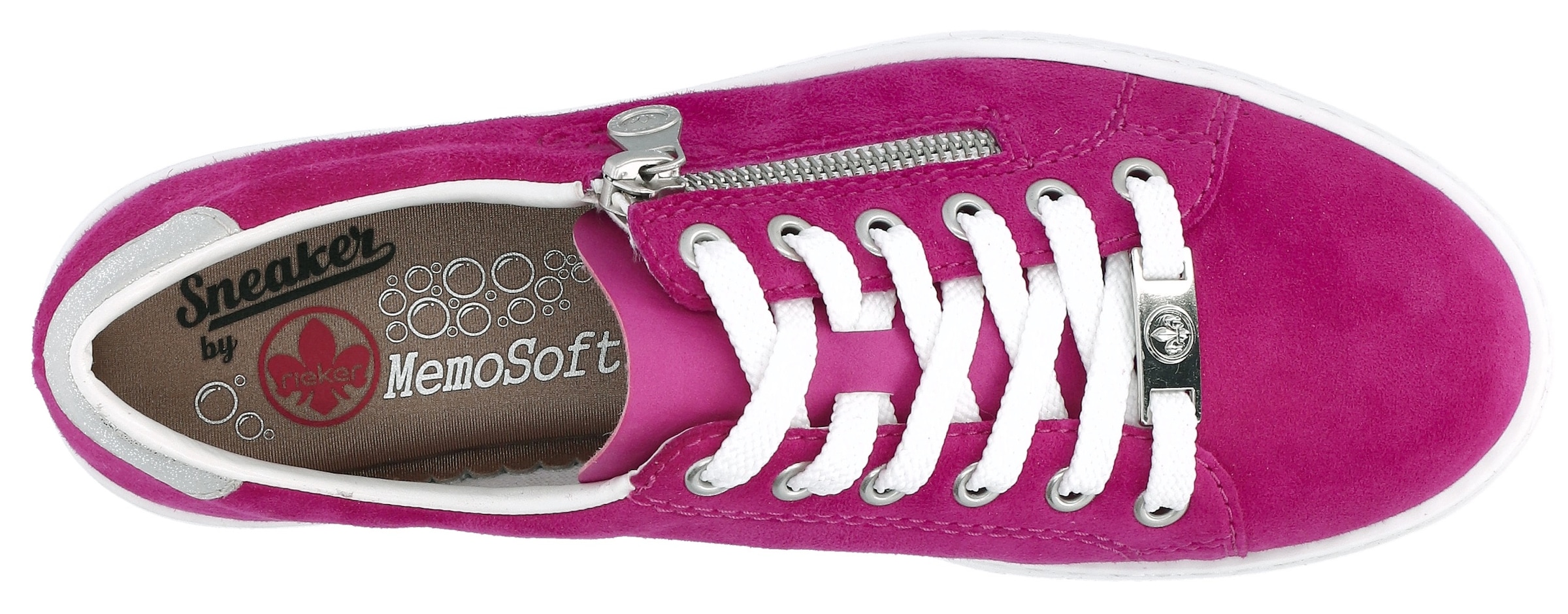 Rieker Plateausneaker, mit weicher MemoSoft-Innensohle, Freizeitschuh, Halbschuh, Schnürschuh