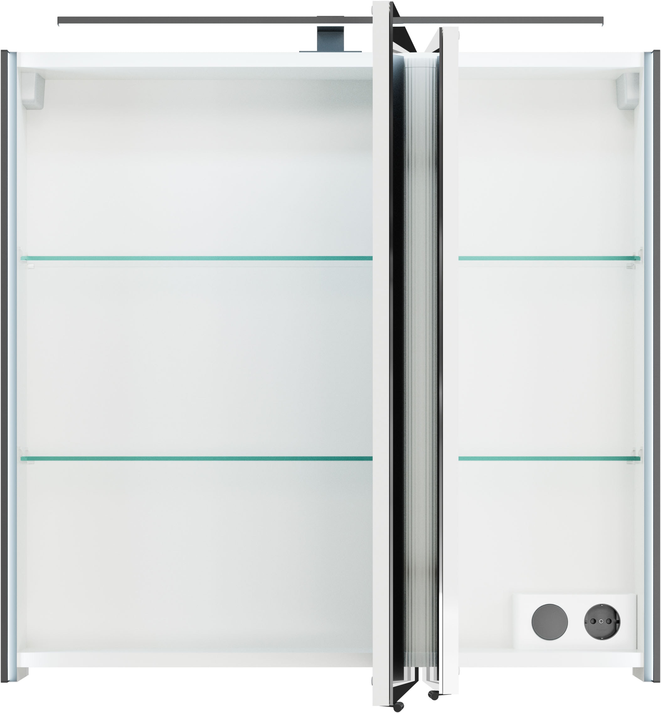 Saphir Badmöbel-Set »Serie 7045 2-teilig Mineralmarmor-Waschtisch mit LED-Spiegelschrank«, (Set, 2 St.), Badezimmer-Set 73,2 cm breit, inkl. Türdämpfer, 2 Türen, 2 Schubladen