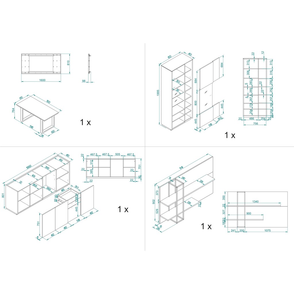 INOSIGN Esszimmer-Set »LARGO«, (Set, 4 St.)