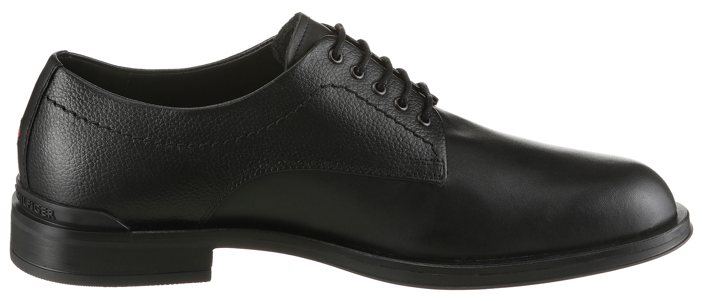 Tommy Hilfiger Schnürschuh »CORPORATE HILFIGER LTH DERBY«  , Blockabsatz, Festtagsschuh, Abendschuh in eleganter Linie