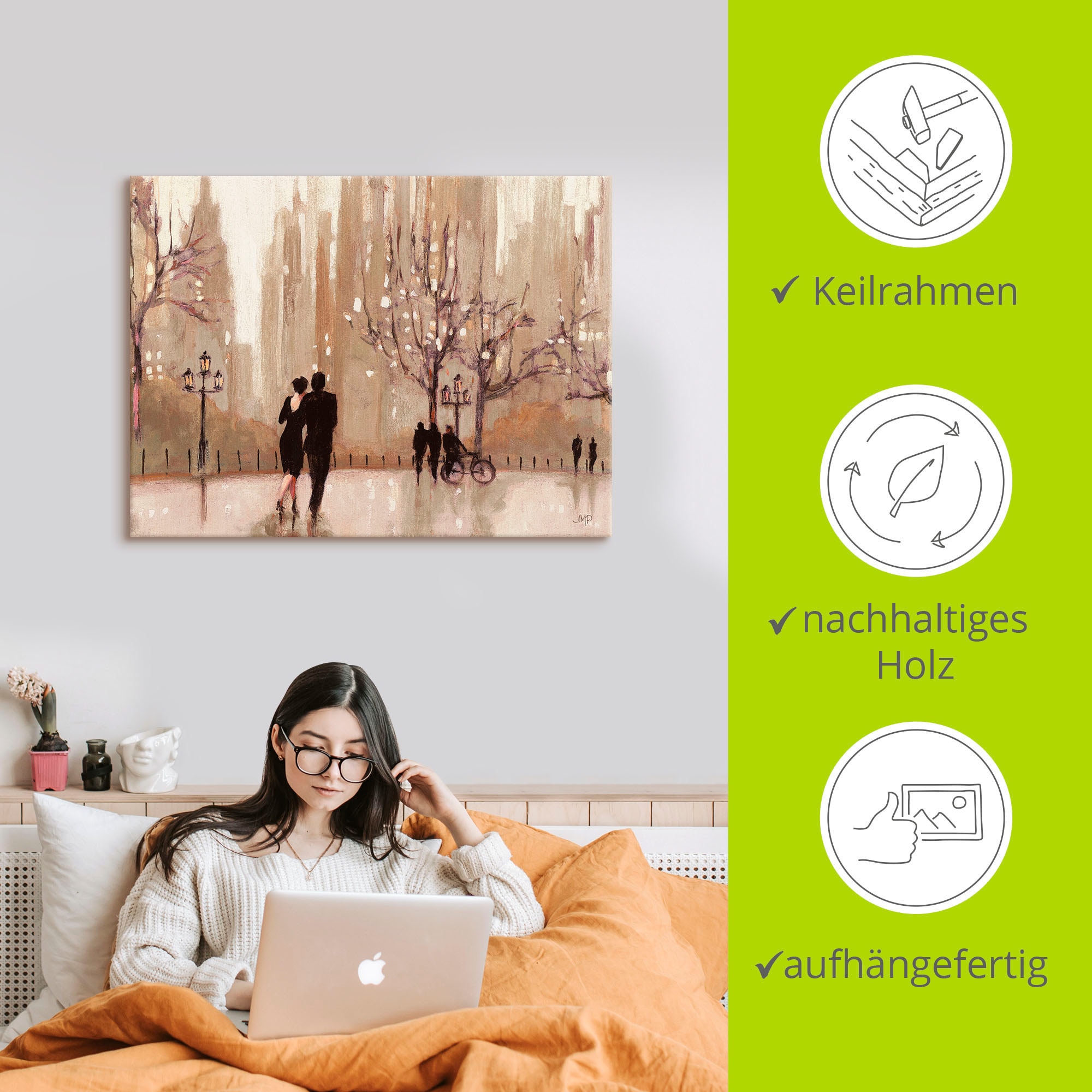Artland Wandbild »Ein Abend in der Natur«, Paar, (1 St.), als Leinwandbild, Poster, Wandaufkleber in verschied. Größen