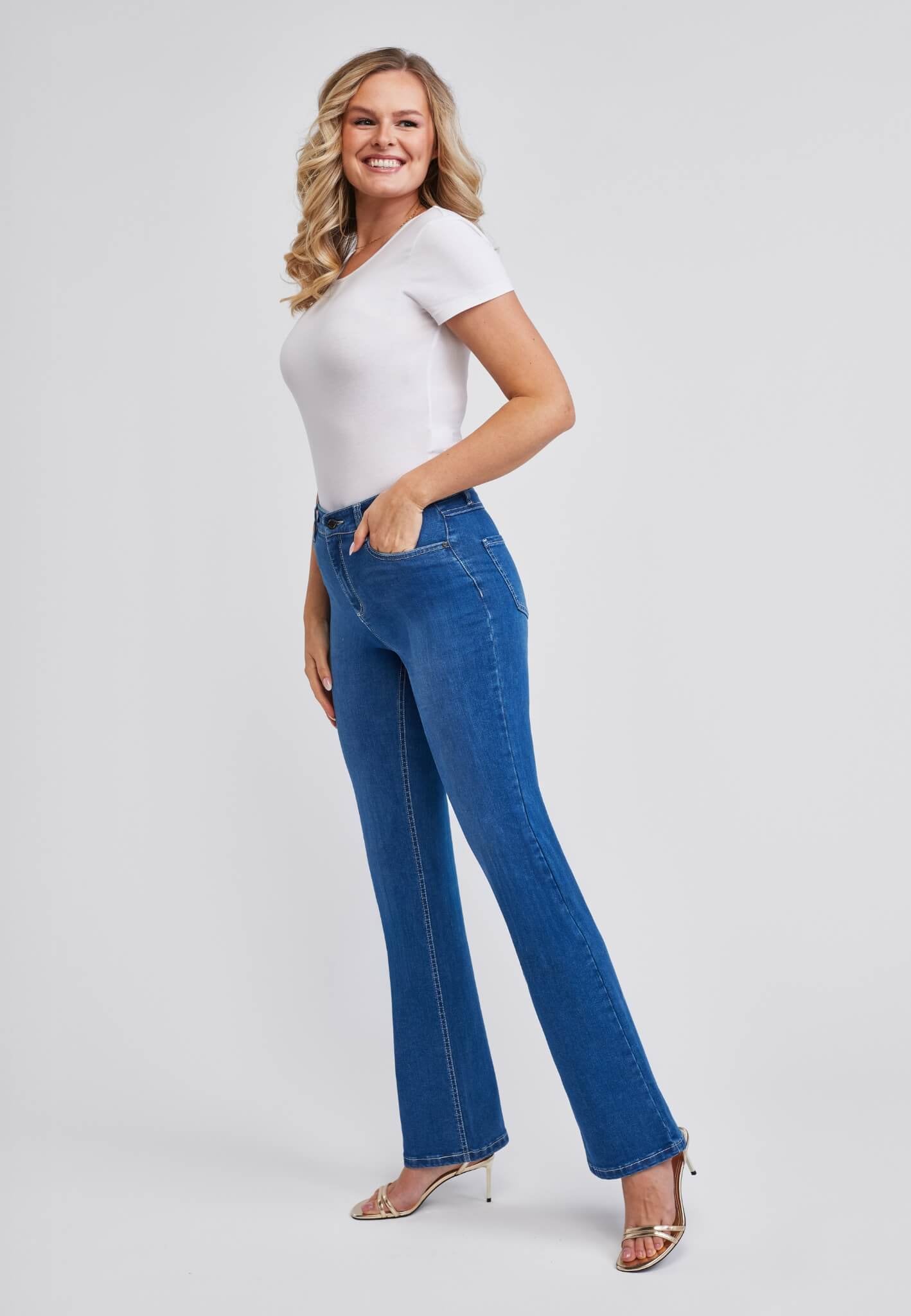 wonderjeans Bootcut-Jeans Ultimativ bequem auch im Sitzen
