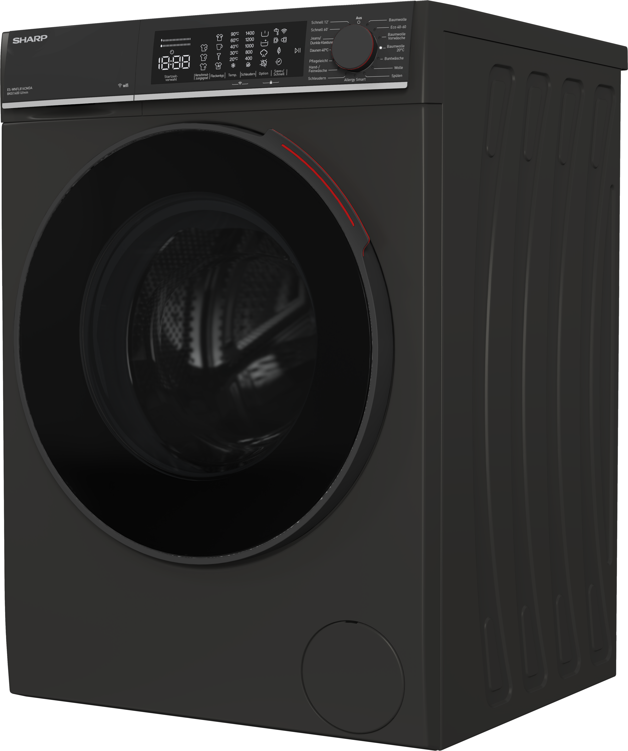 Sharp Waschmaschine »ES-WNFL814CMDA-DE«, 8 kg, 1400 U/min, WiFi