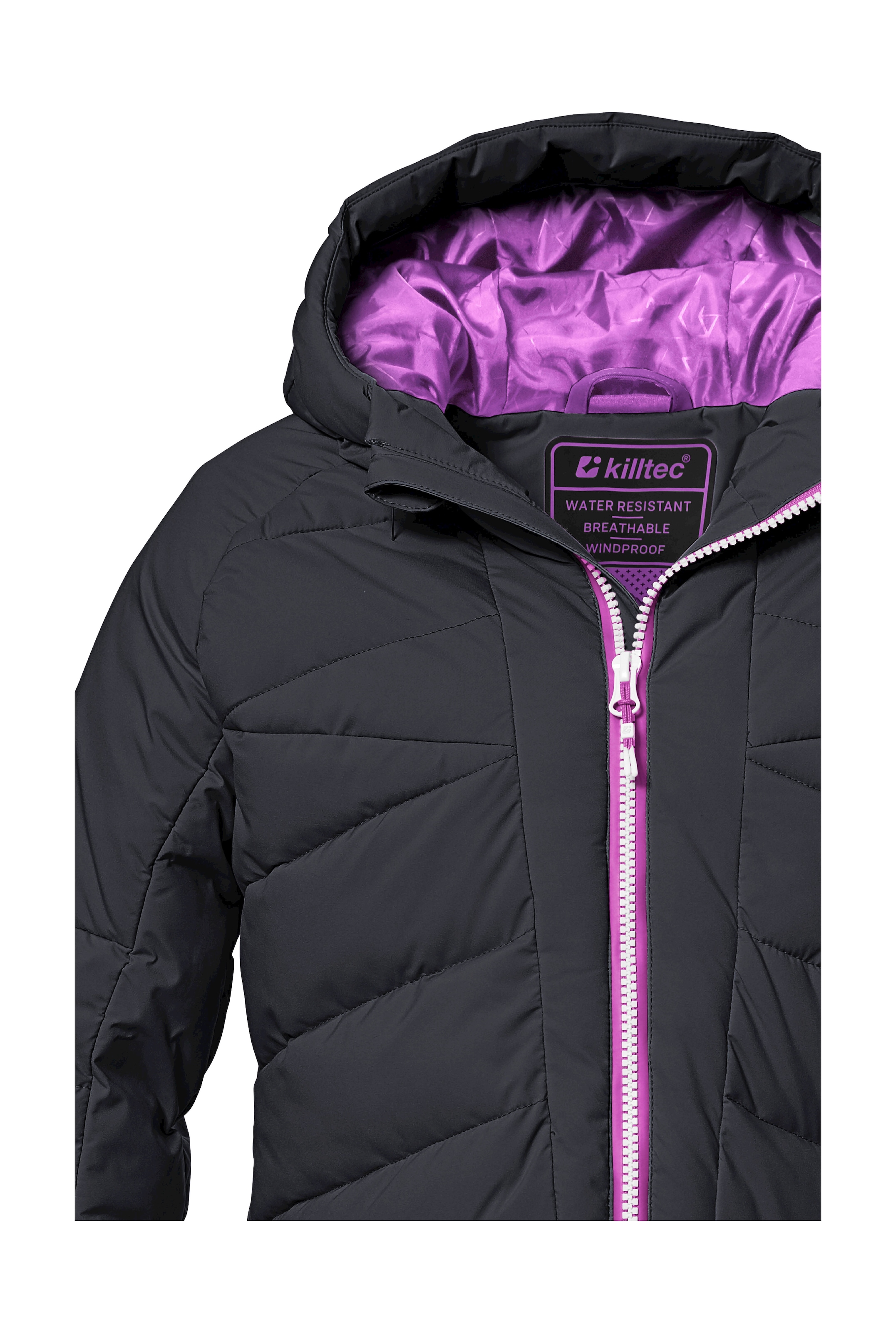 Killtec Skijacke »KSW 116 GRLS SKI QLTD JCKT«, Wasserabweisende, winddichte Winterjacke mit Schneefang