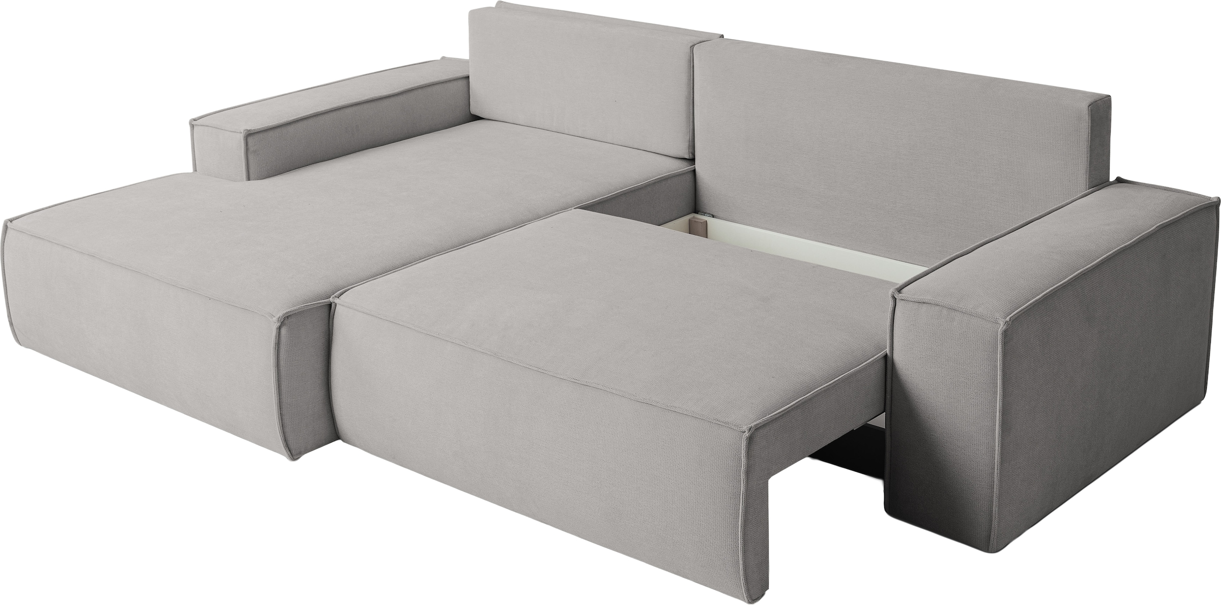 WERK2 Ecksofa »Treviso 267 x 165 cm mit Bett und Bettfunktion, bequem, viel Platz« Struktur HOLMS, L-Form, Schlaffunktion, Bettkasten