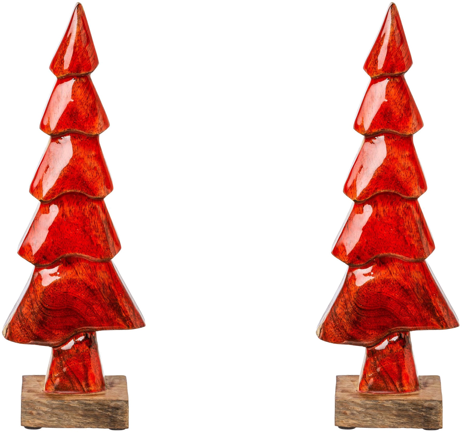Creativ deco Dekobaum »Weihnachtsdeko rot«, mit Enamelglitterfinish