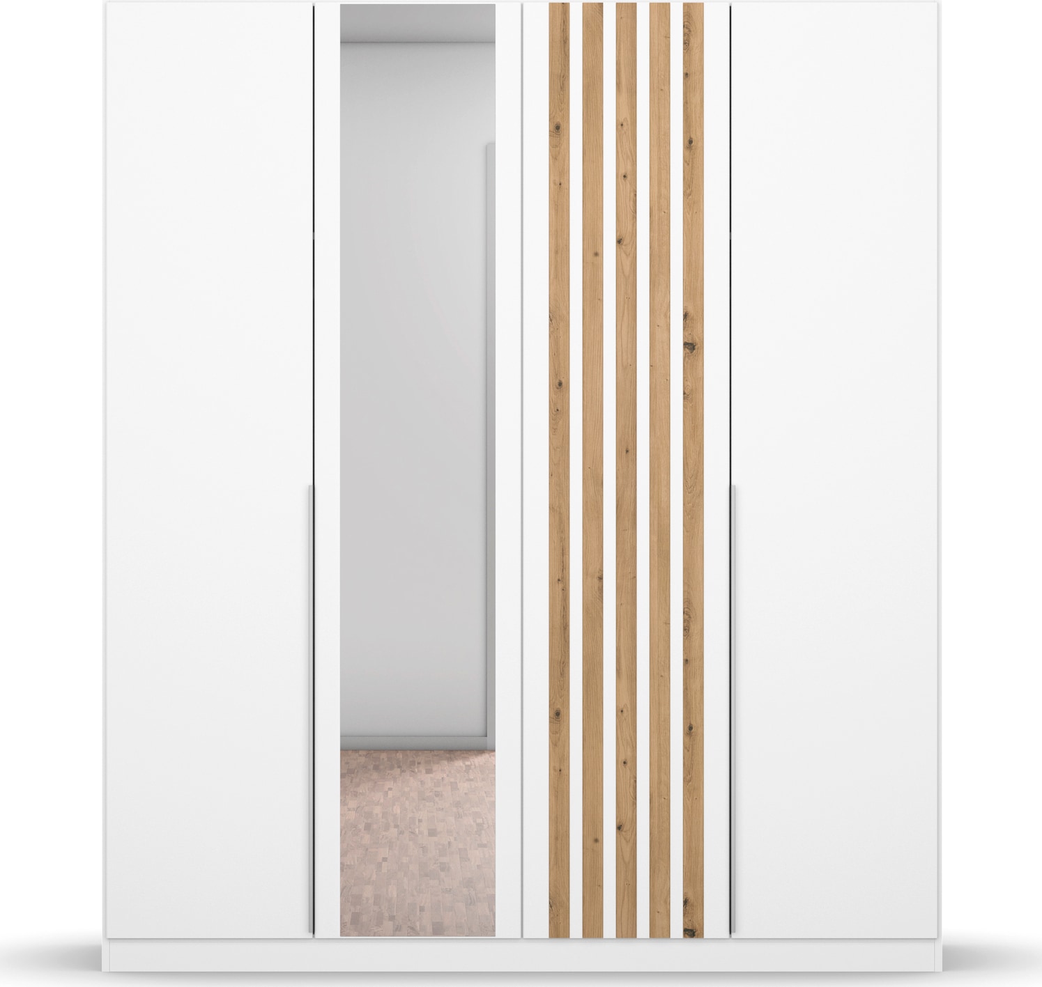 rauch Drehtürenschrank »Kleiderschrank Schrank Garderobe Garderobenschrank LAMELLA«, elegante Lamellen-Auflage in 3D Akustikpaneel Optik MADE IN GERMANY