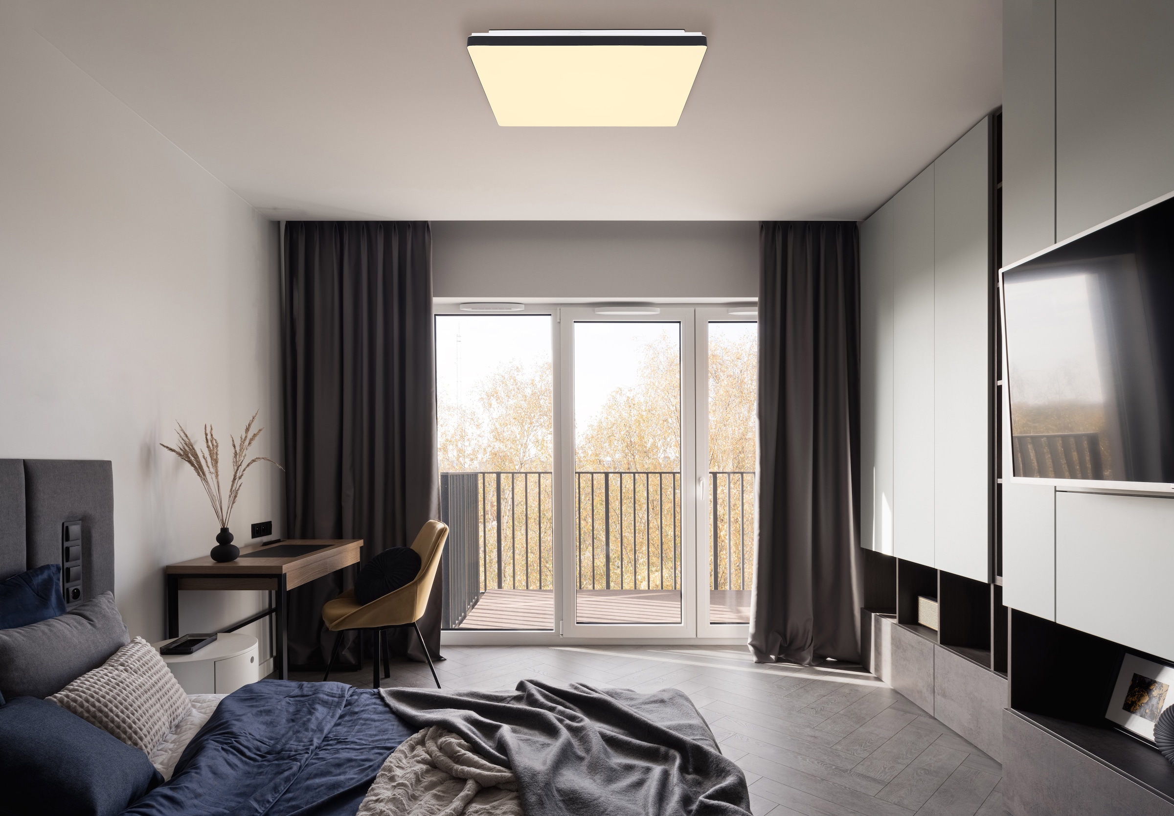 GLOBO LIGHTING LED Deckenleuchte »ULLY«, Leuchtmittel LED-Modul | LED fest integriert, Deckenlampe/quadratisch/Wohnzimmer/Schlafzimmer/CCT 2700-6500K