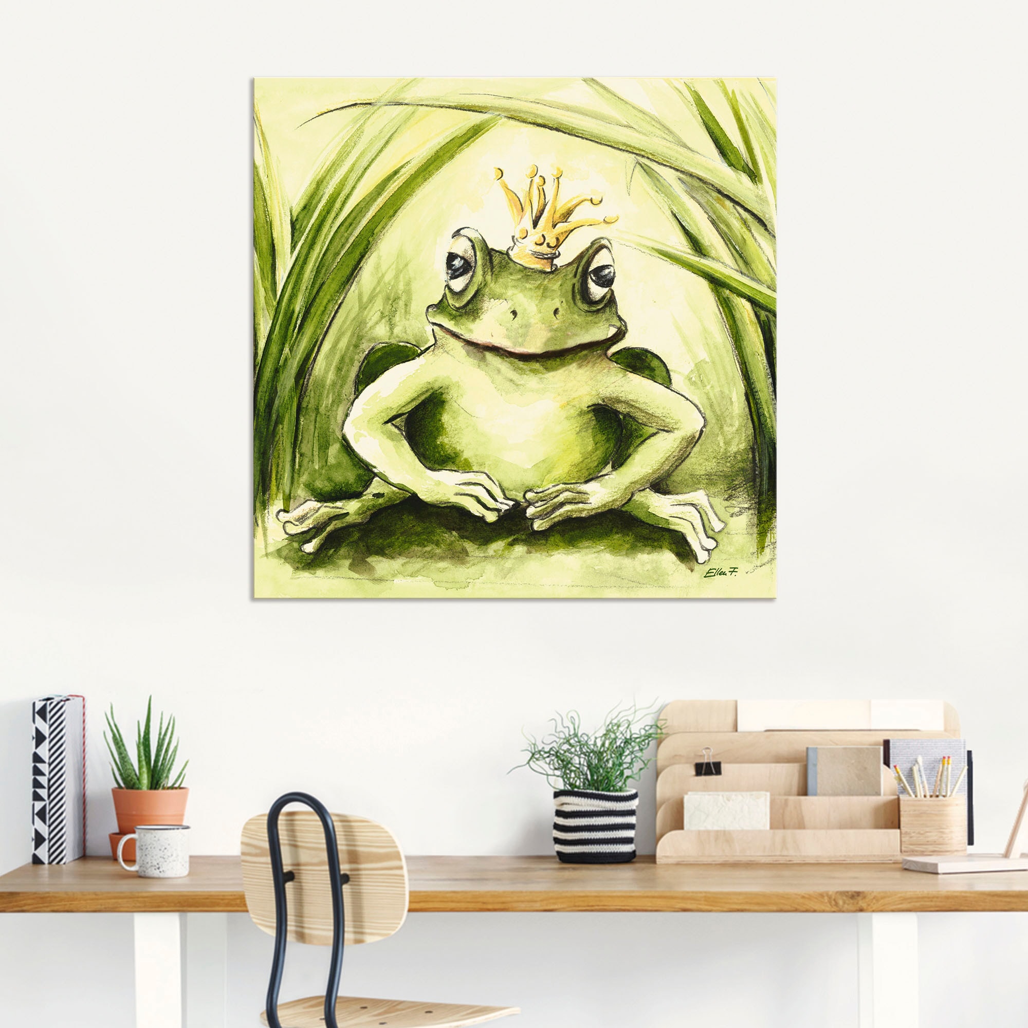 Artland Wandbild »Kleiner Frosch«, Geschichten & Märchen, (1 St.), als Alubild, Outdoorbild, Leinwandbild, Poster in verschied. Größen