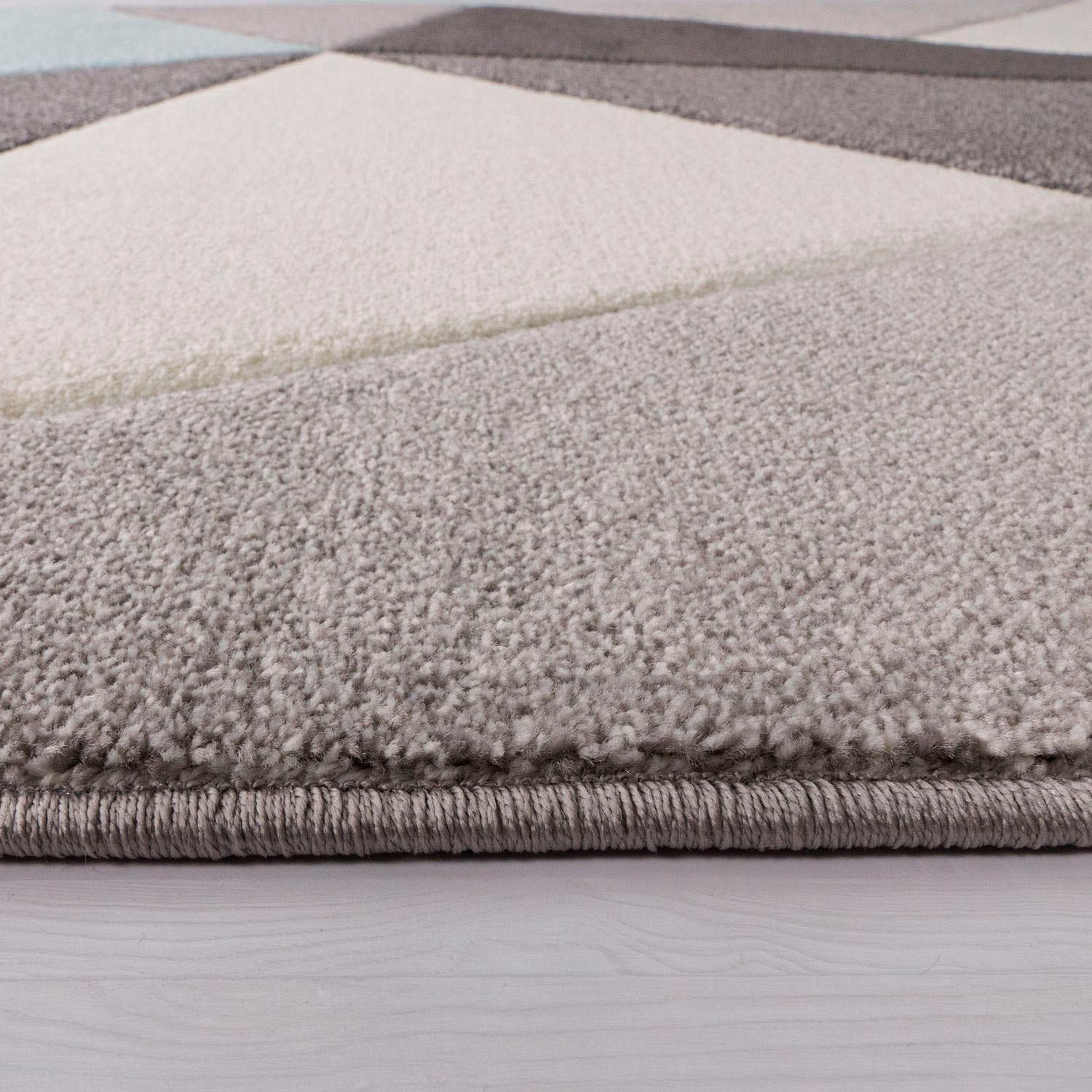 Paco Home Teppich »Lara 237«, rechteckig, 16 mm Höhe, Kurzflor, modernes geometrisches Design, mit Konturenschnitt