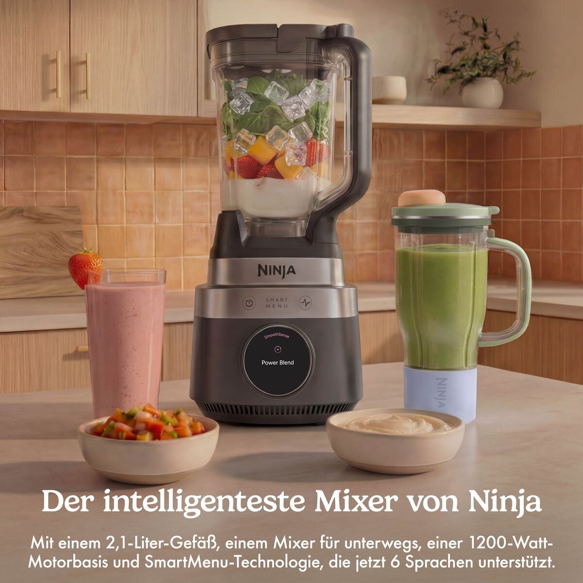 NINJA Standmixer »LB301EUBK CrushBOSS 2-in-1-Mixer mit BlendBOSS-Becher, Onyx« 1200 W mit BlendBOSS-Becher