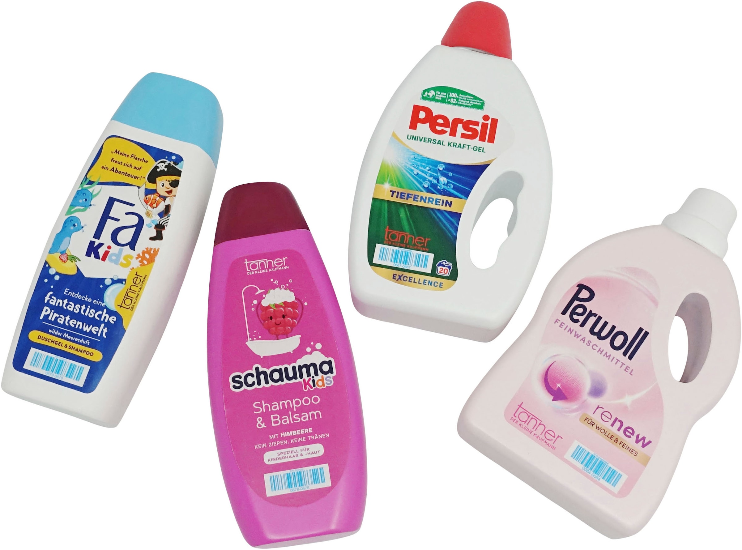 Tanner Kaufladensortiment »Henkel-Set mit 4 Markenminiaturen«, (4 tlg.), aus Holz, FSC® - schützt Wald