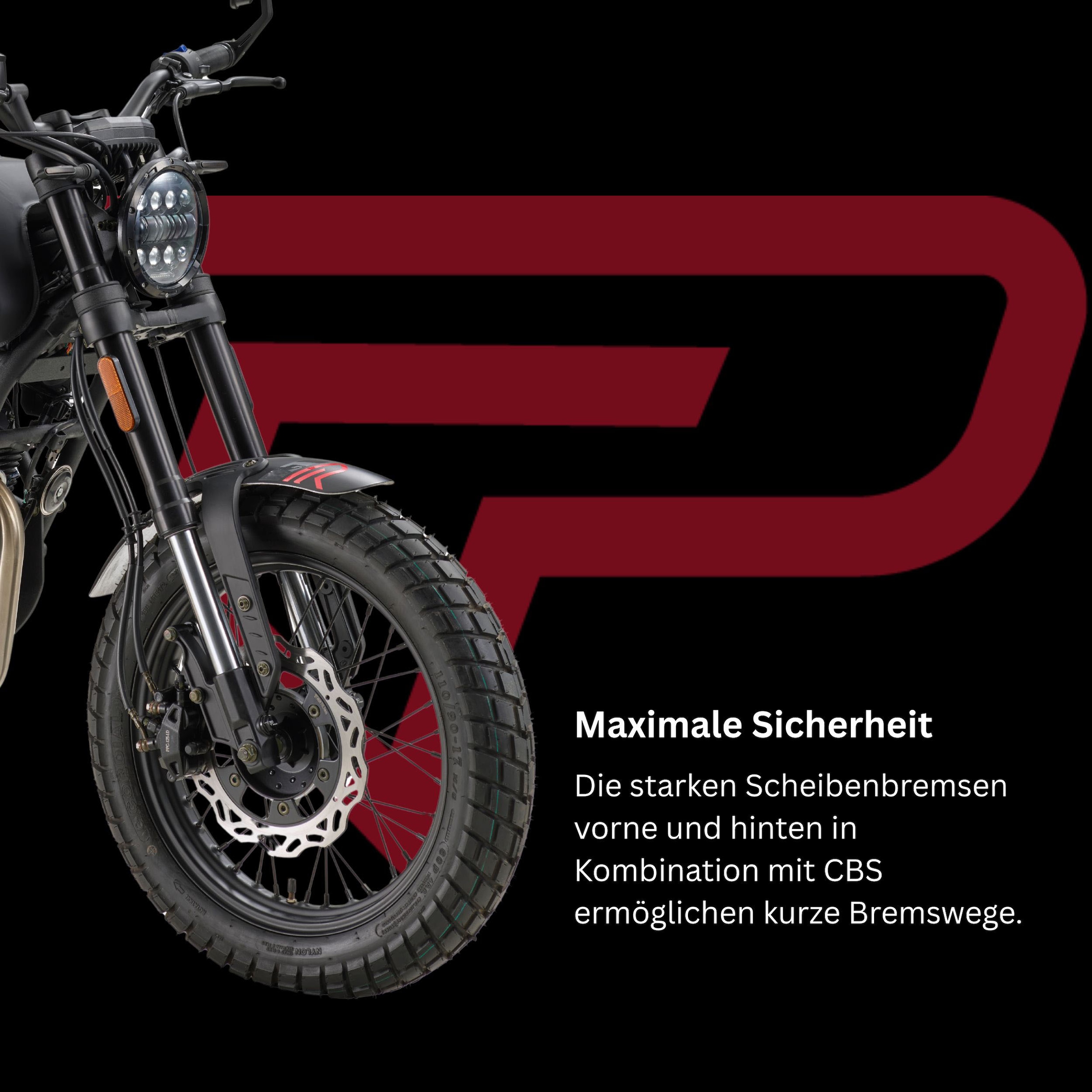 PRIKE Motorrad »PXS 125 Scrambler, E5+« 124 cm³ 85 km/h Euro 5+ 9,9 7,3 kW, 9,9 PS, CBS, 125er Scrambler-Design, digitales Cockpit